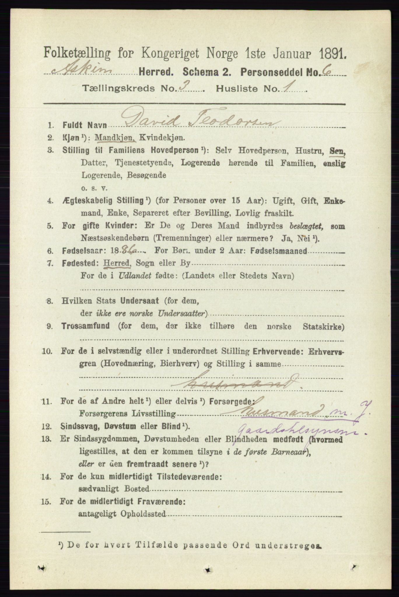 RA, 1891 census for 0124 Askim, 1891, p. 372