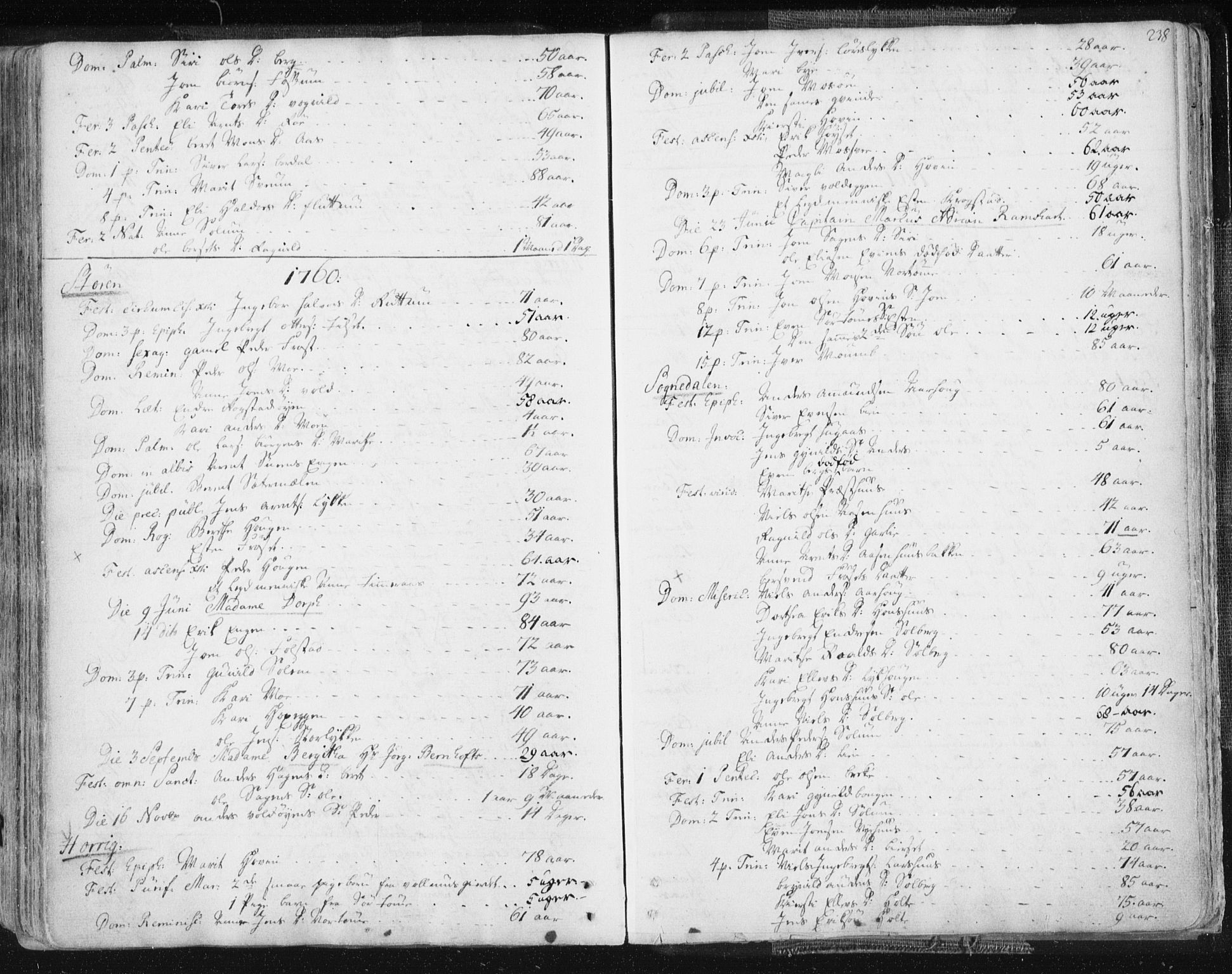 Ministerialprotokoller, klokkerbøker og fødselsregistre - Sør-Trøndelag, SAT/A-1456/687/L0991: Parish register (official) no. 687A02, 1747-1790, p. 238