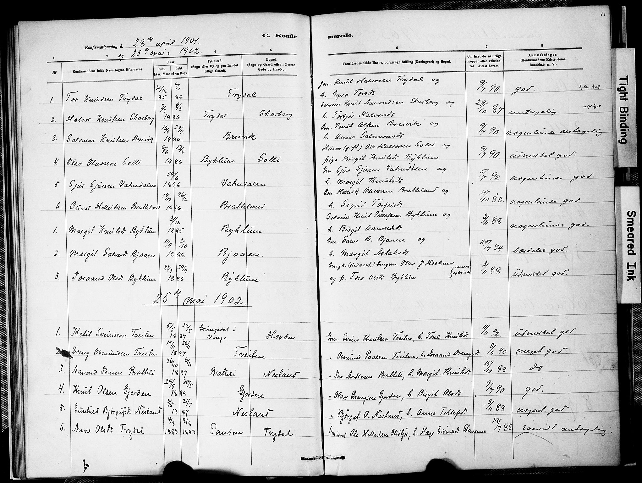 Valle sokneprestkontor, SAK/1111-0044/F/Fa/Faa/L0001: Parish register (official) no. A 1, 1882-1907, p. 82