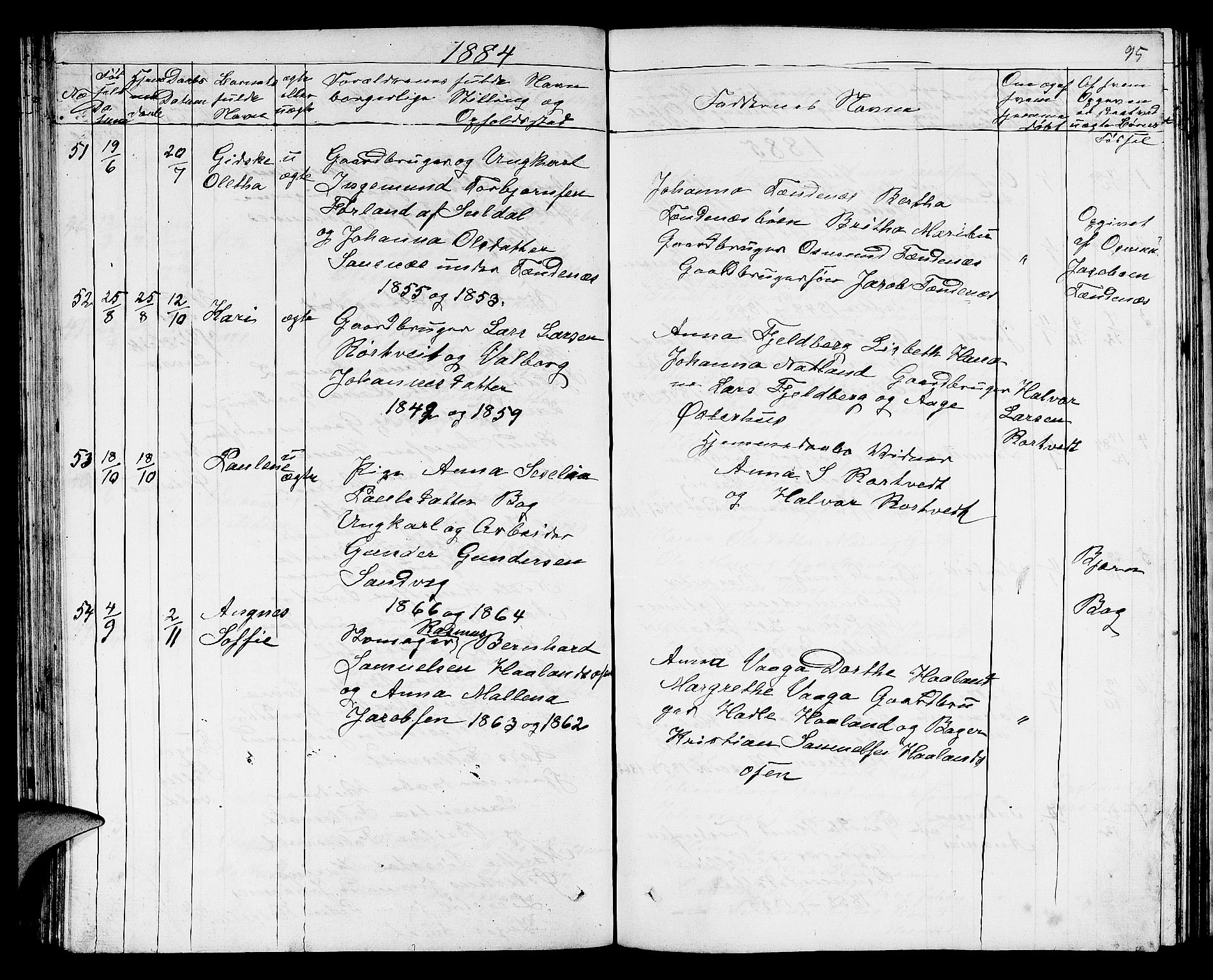 Jelsa sokneprestkontor, AV/SAST-A-101842/01/V: Parish register (copy) no. B 3, 1864-1890, p. 95