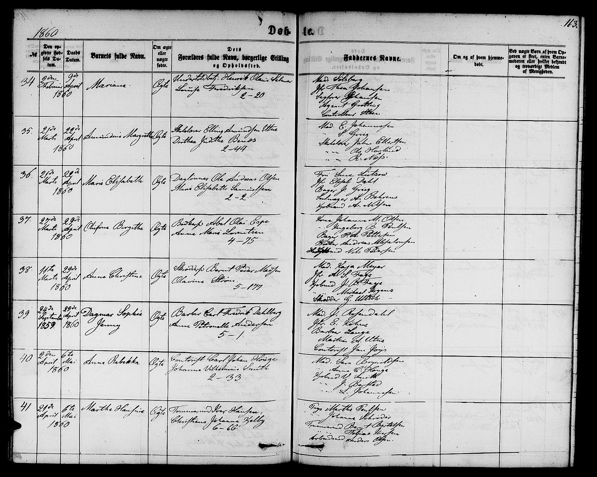 Nykirken Sokneprestembete, AV/SAB-A-77101/H/Hab: Parish register (copy) no. B 2, 1859-1868, p. 163