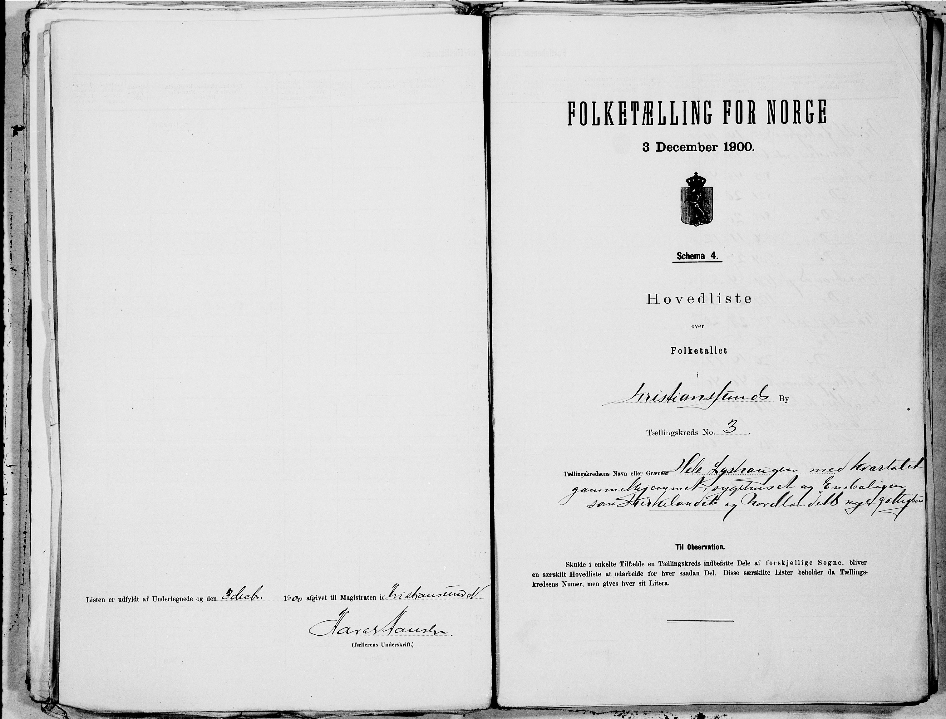 SAT, 1900 census for Kristiansund, 1900, p. 6
