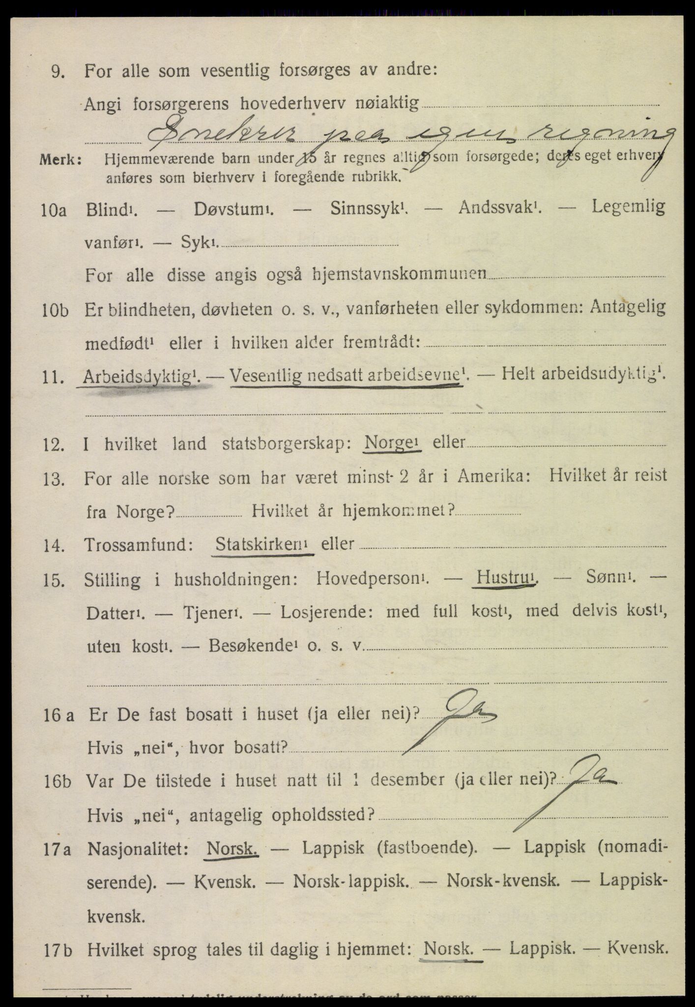 SAT, 1920 census for Vefsn, 1920, p. 4680