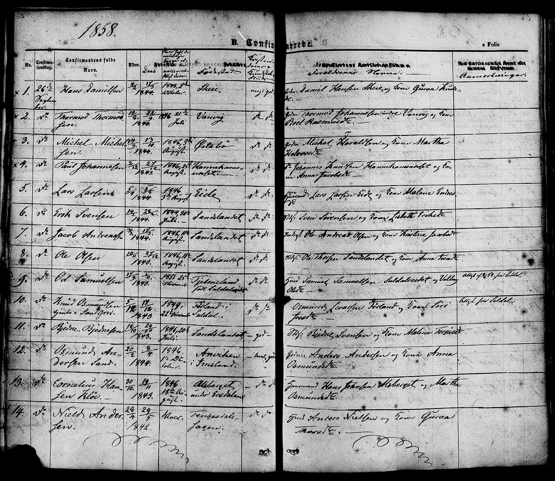 Sand sokneprestkontor, AV/SAST-A-101848/01/III/L0003: Parish register (official) no. A 3, 1854-1879