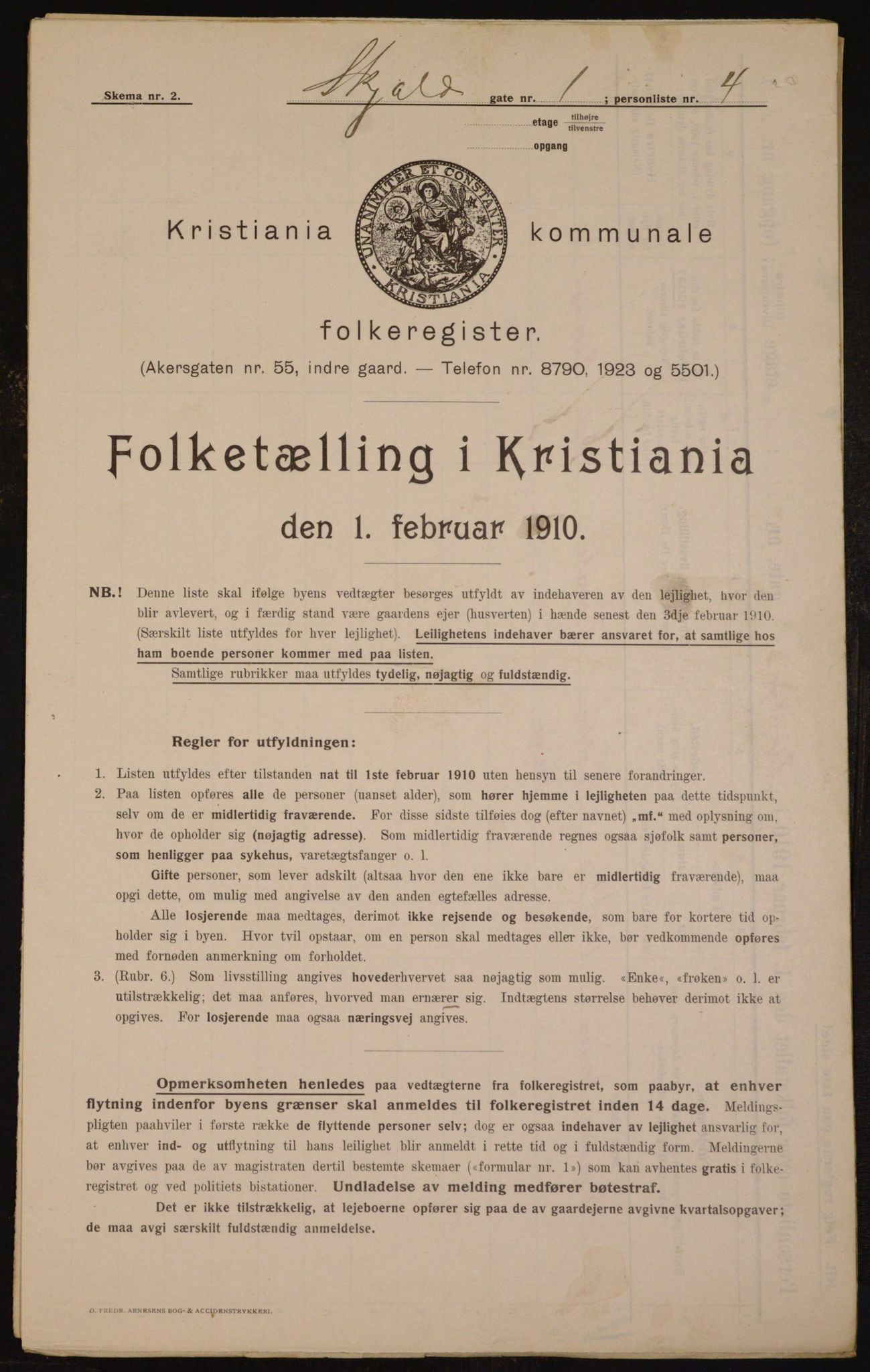 OBA, Municipal Census 1910 for Kristiania, 1910, p. 91717