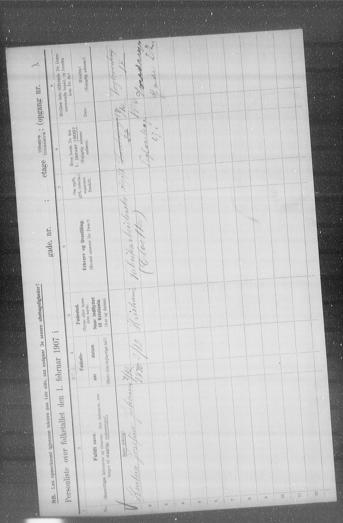 OBA, Municipal Census 1907 for Kristiania, 1907, p. 54714