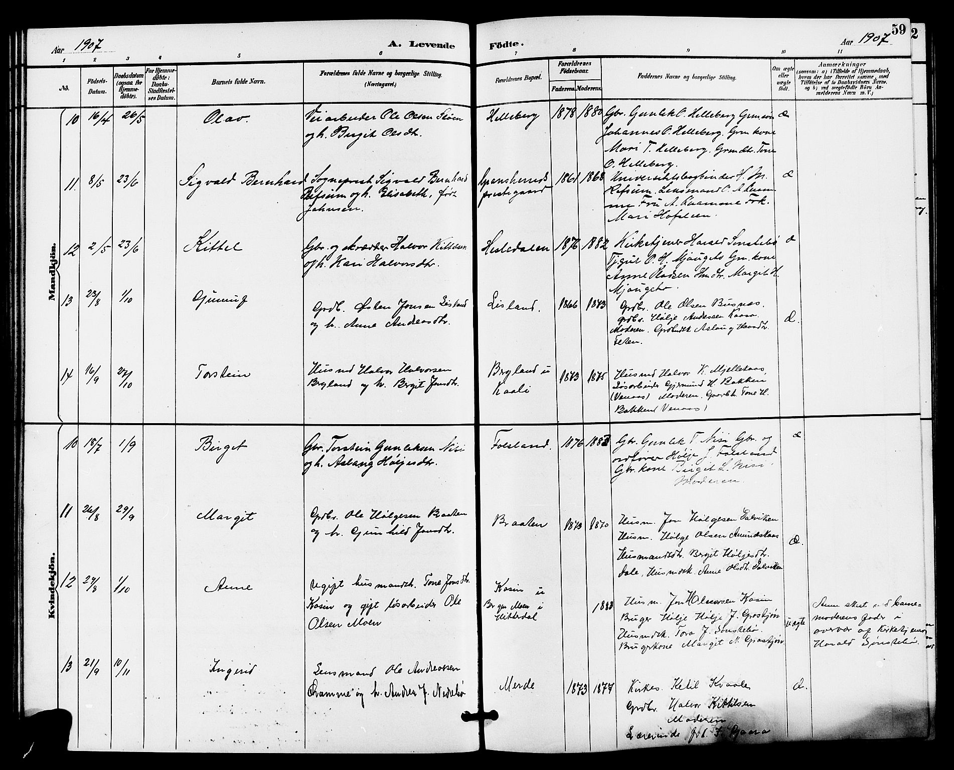 Gransherad kirkebøker, SAKO/A-267/G/Ga/L0003: Parish register (copy) no. I 3, 1887-1915, p. 59