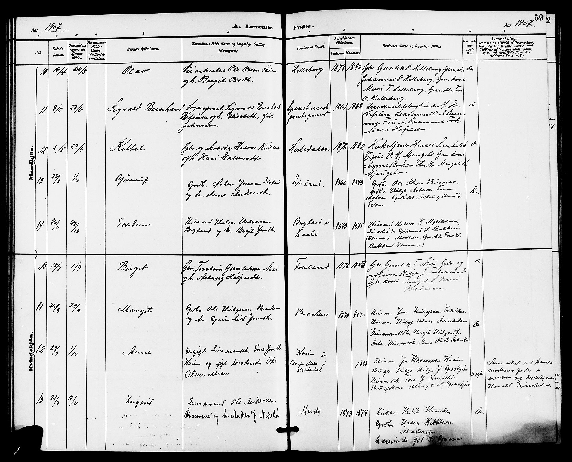 Gransherad kirkebøker, AV/SAKO-A-267/G/Ga/L0003: Parish register (copy) no. I 3, 1887-1915, p. 59