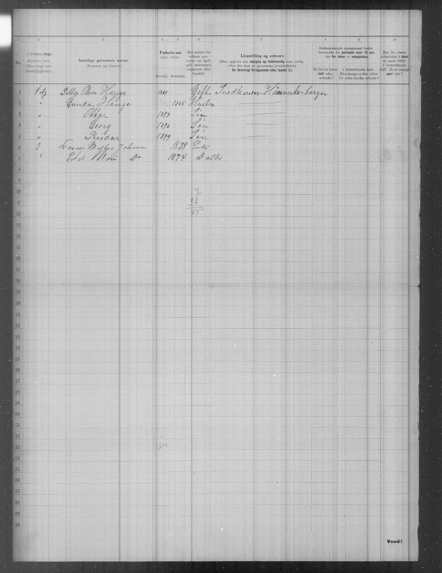 OBA, Municipal Census 1902 for Kristiania, 1902, p. 531