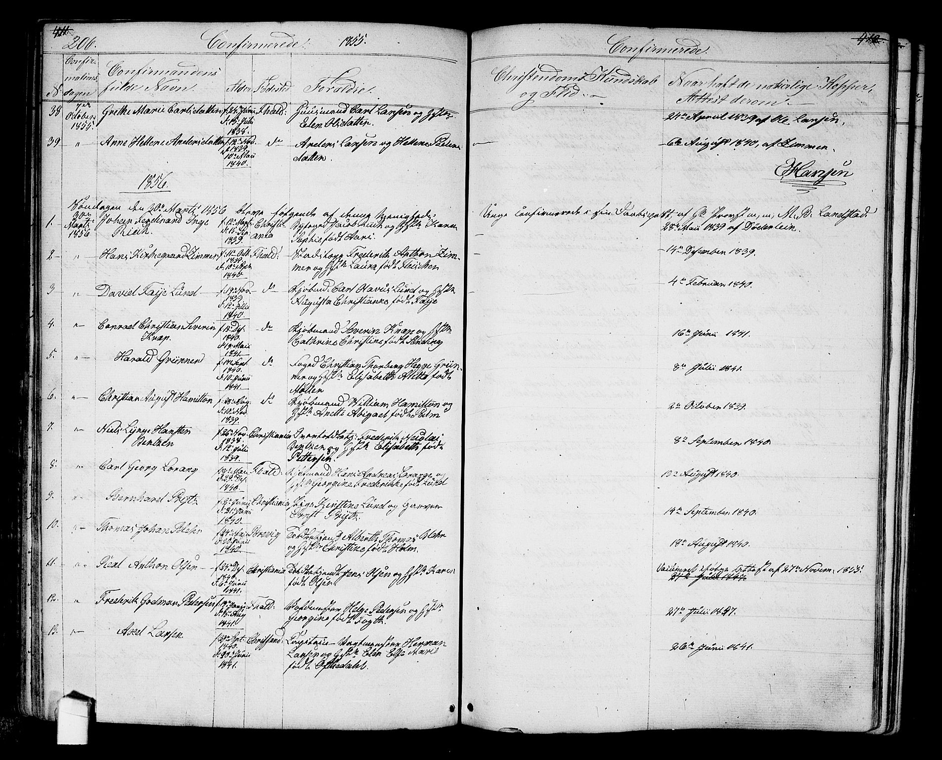Halden prestekontor Kirkebøker, AV/SAO-A-10909/G/Ga/L0005a: Parish register (copy) no. 5A, 1855-1864, p. 206