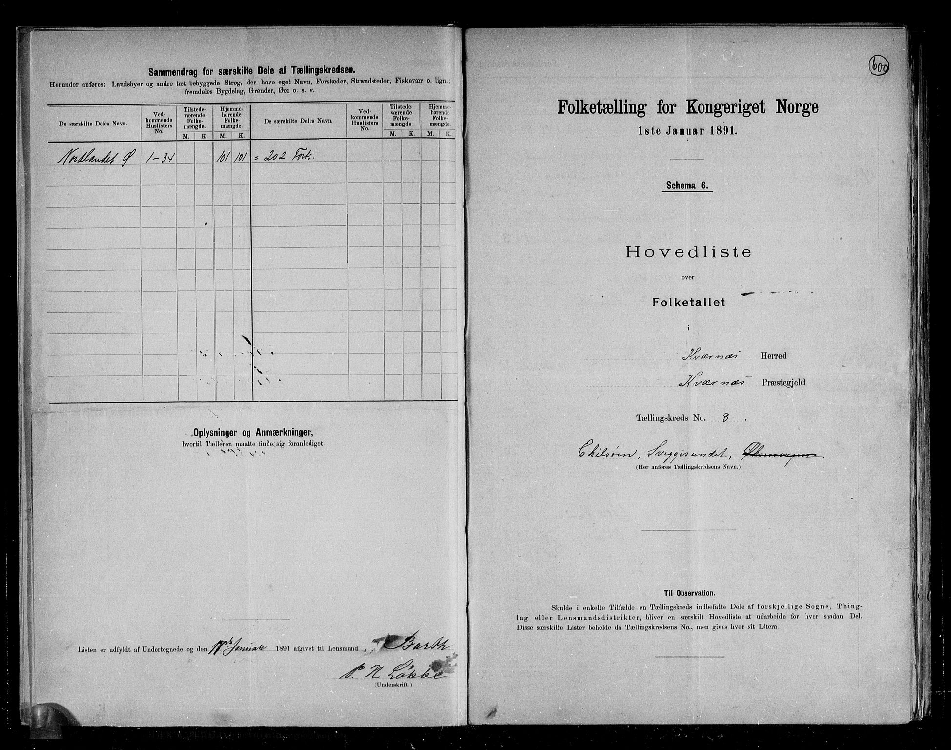 RA, 1891 census for 1553 Kvernes, 1891, p. 18