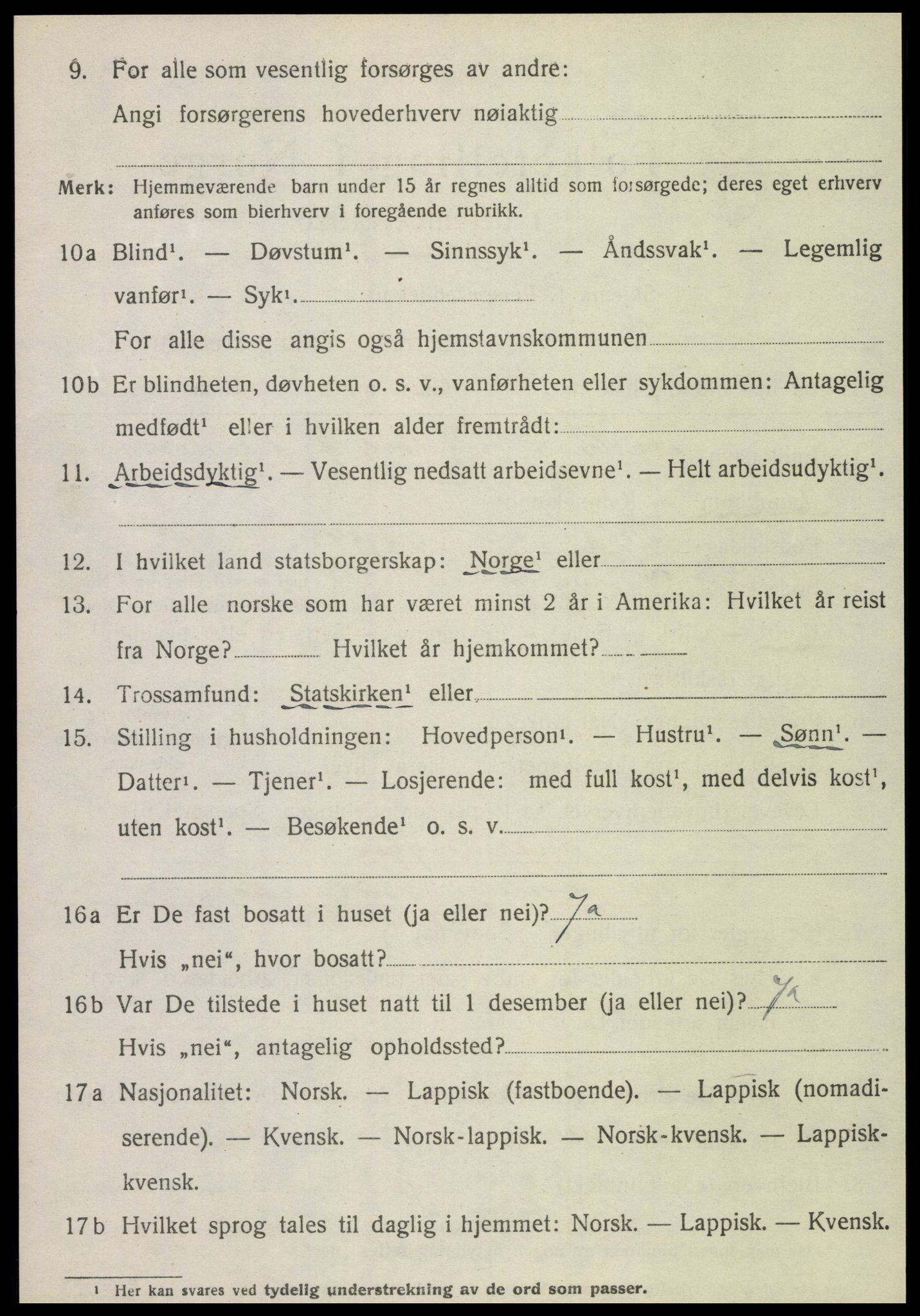 SAT, 1920 census for Grong, 1920, p. 5184