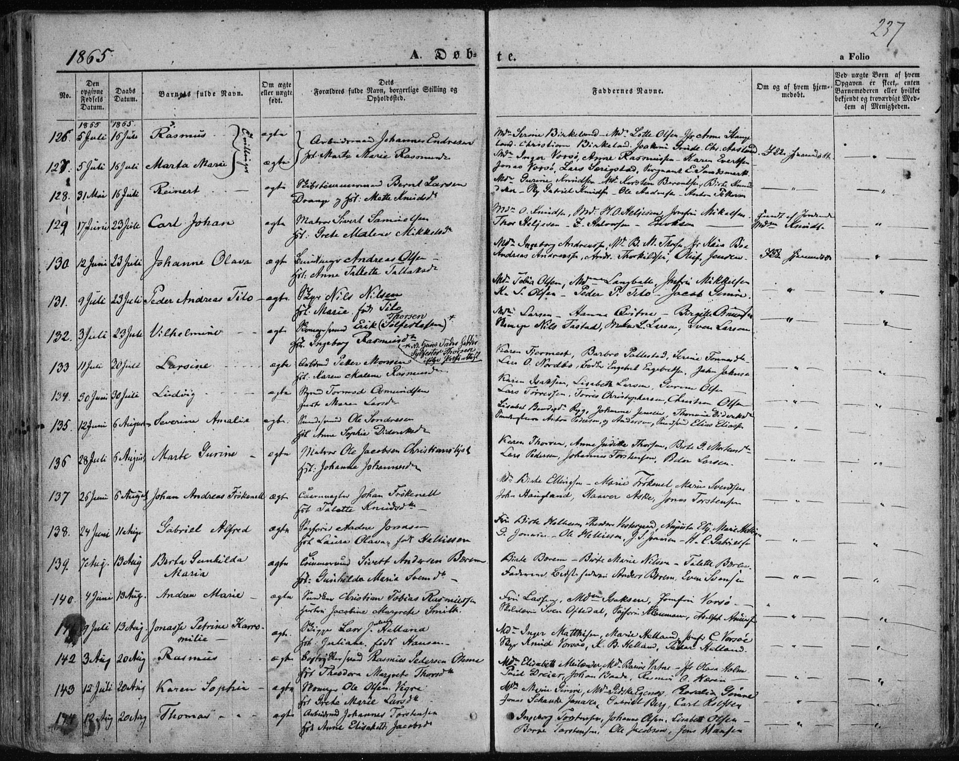 Domkirken sokneprestkontor, SAST/A-101812/001/30/30BA/L0017: Parish register (official) no. A 16, 1855-1867, p. 237