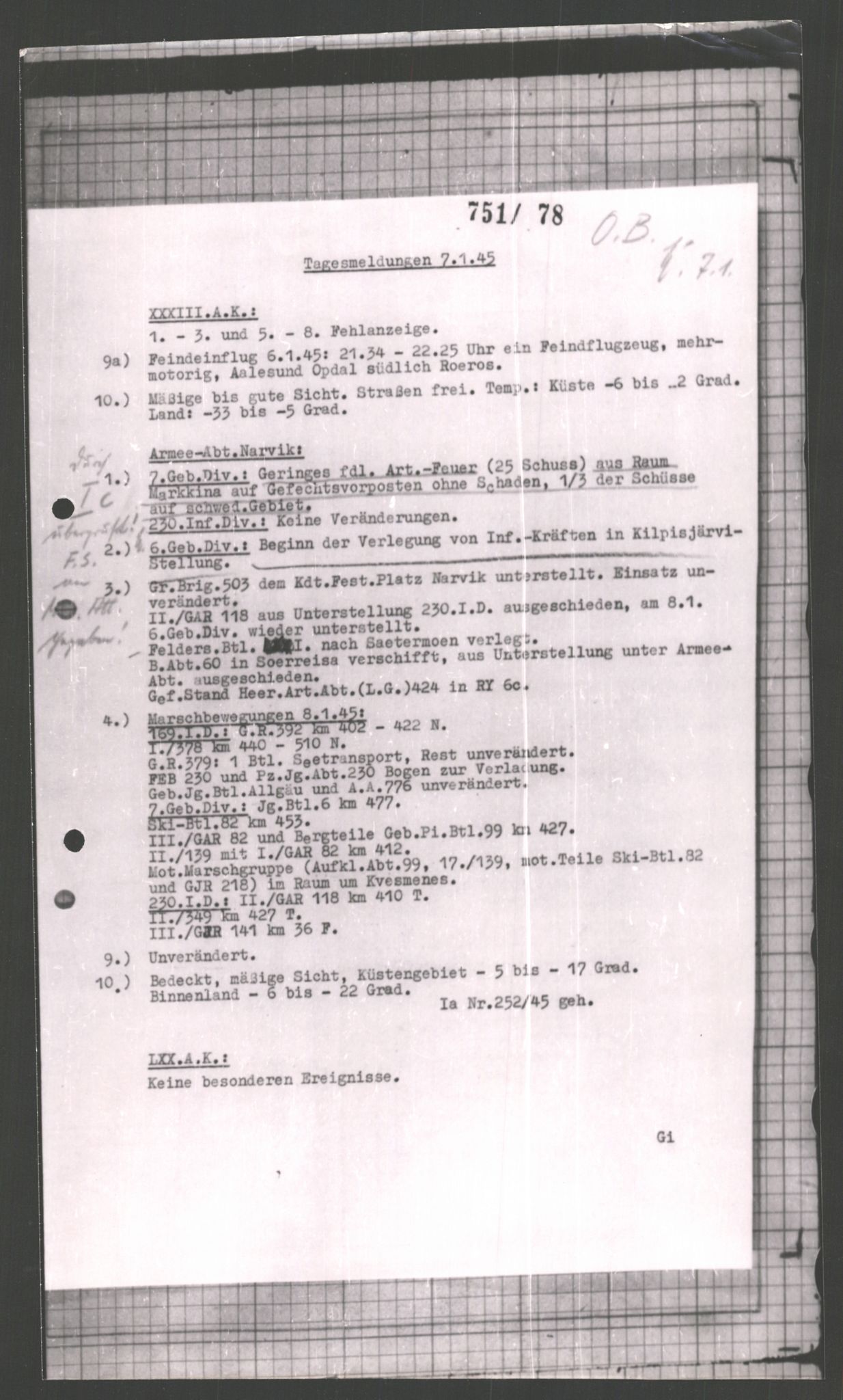 Forsvarets Overkommando. 2 kontor. Arkiv 11.4. Spredte tyske arkivsaker, AV/RA-RAFA-7031/D/Dar/Dara/L0001: Krigsdagbøker for 20. Gebirgs-Armee-Oberkommando (AOK 20), 1944-1945, p. 487