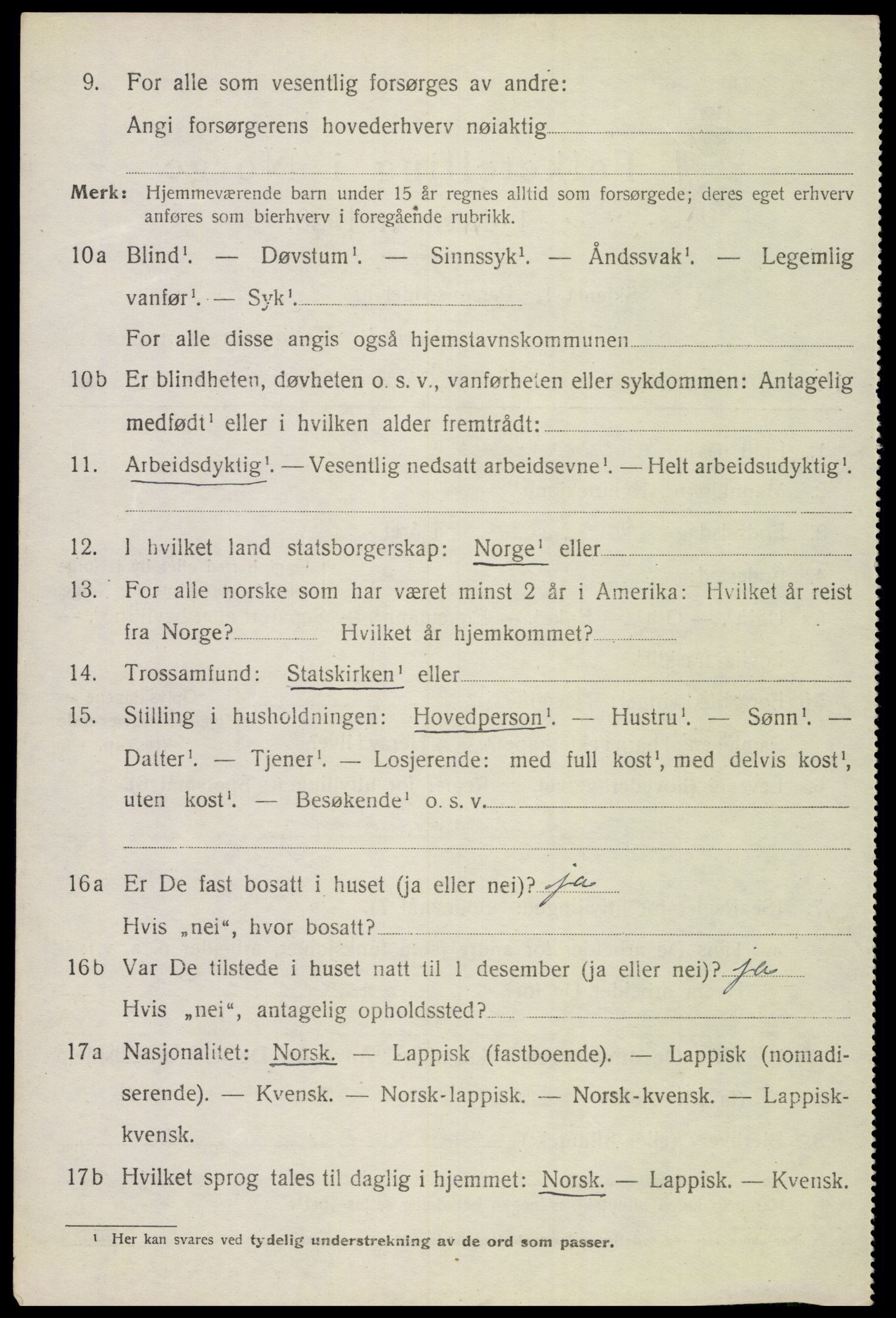 SAT, 1920 census for Evenes, 1920, p. 6027