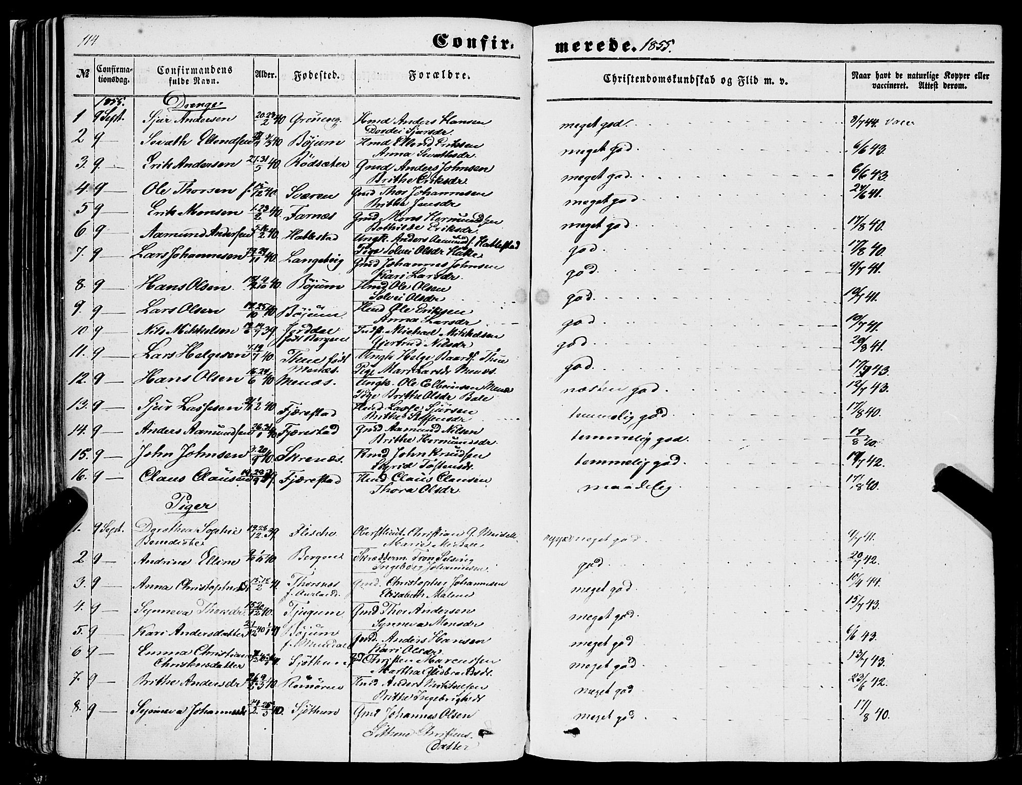 Balestrand sokneprestembete, AV/SAB-A-79601/H/Haa/Haaa/L0002: Parish register (official) no. A 2, 1847-1866, p. 114