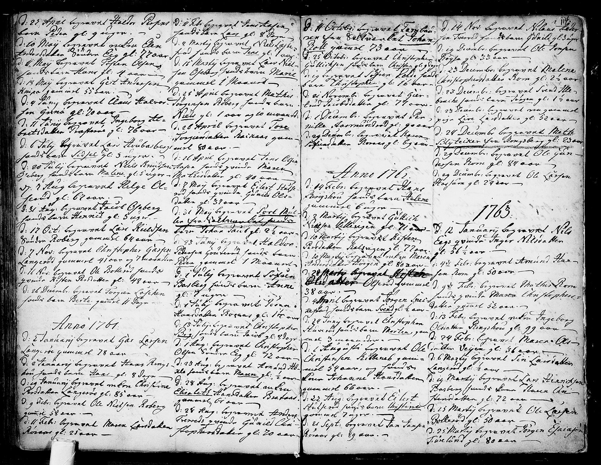 Sem kirkebøker, SAKO/A-5/F/Fb/L0001: Parish register (official) no. II 1, 1702-1764, p. 114