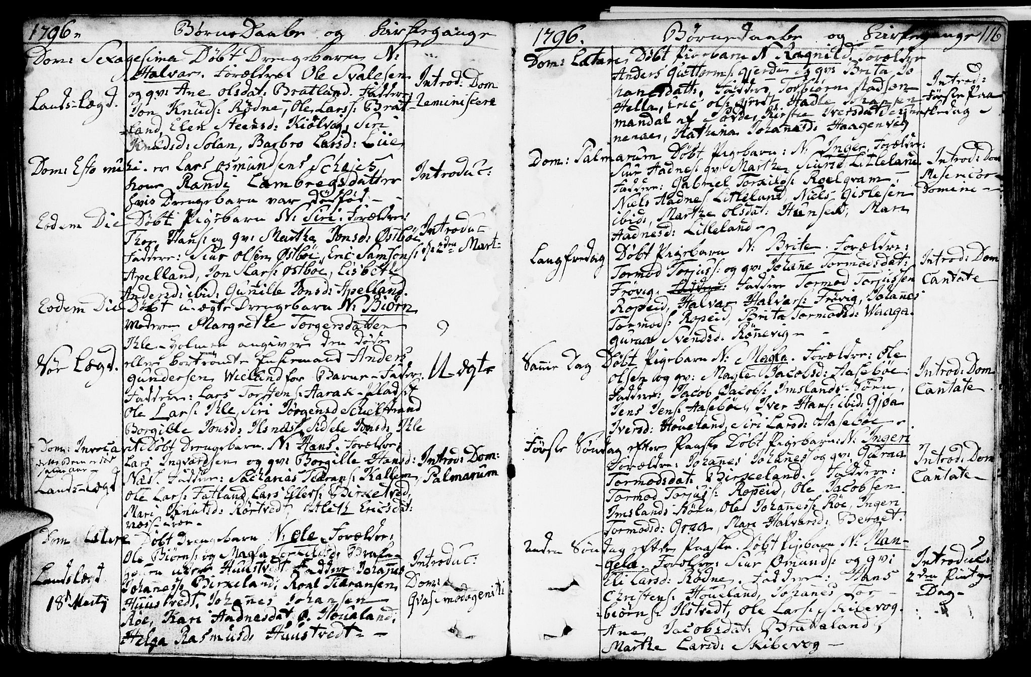 Vikedal sokneprestkontor, SAST/A-101840/01/IV: Parish register (official) no. A 2, 1779-1817, p. 116