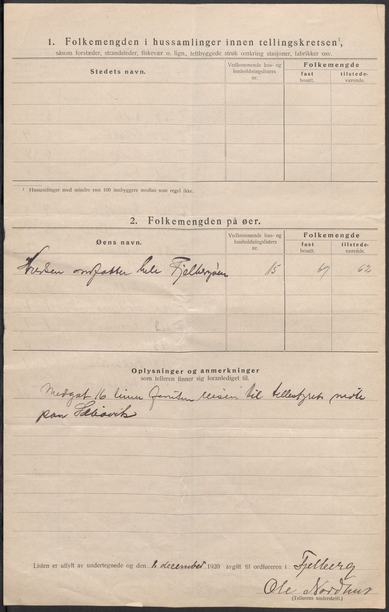 SAB, 1920 census for Fjelberg, 1920, p. 12