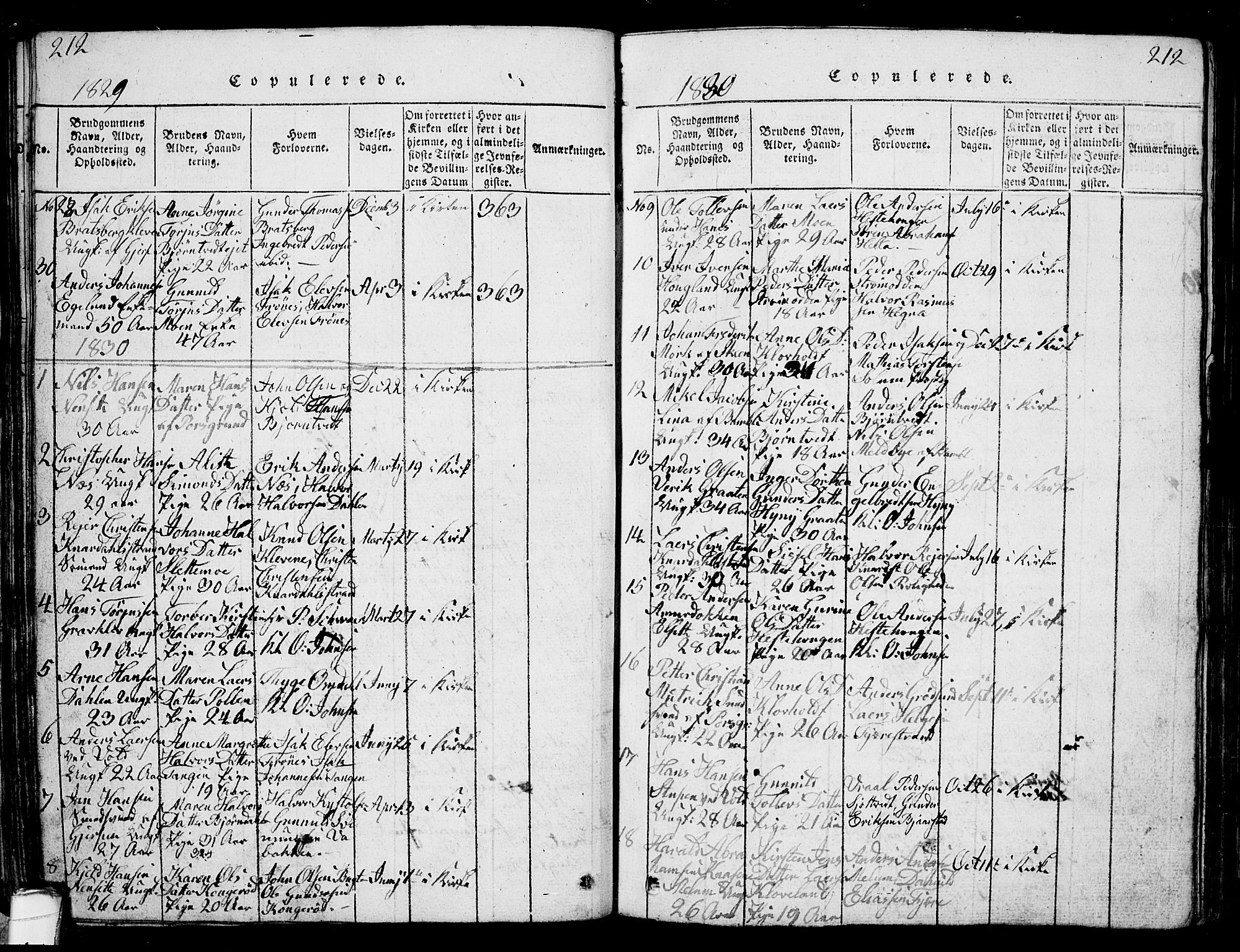 Solum kirkebøker, SAKO/A-306/G/Ga/L0001: Parish register (copy) no. I 1, 1814-1833, p. 212