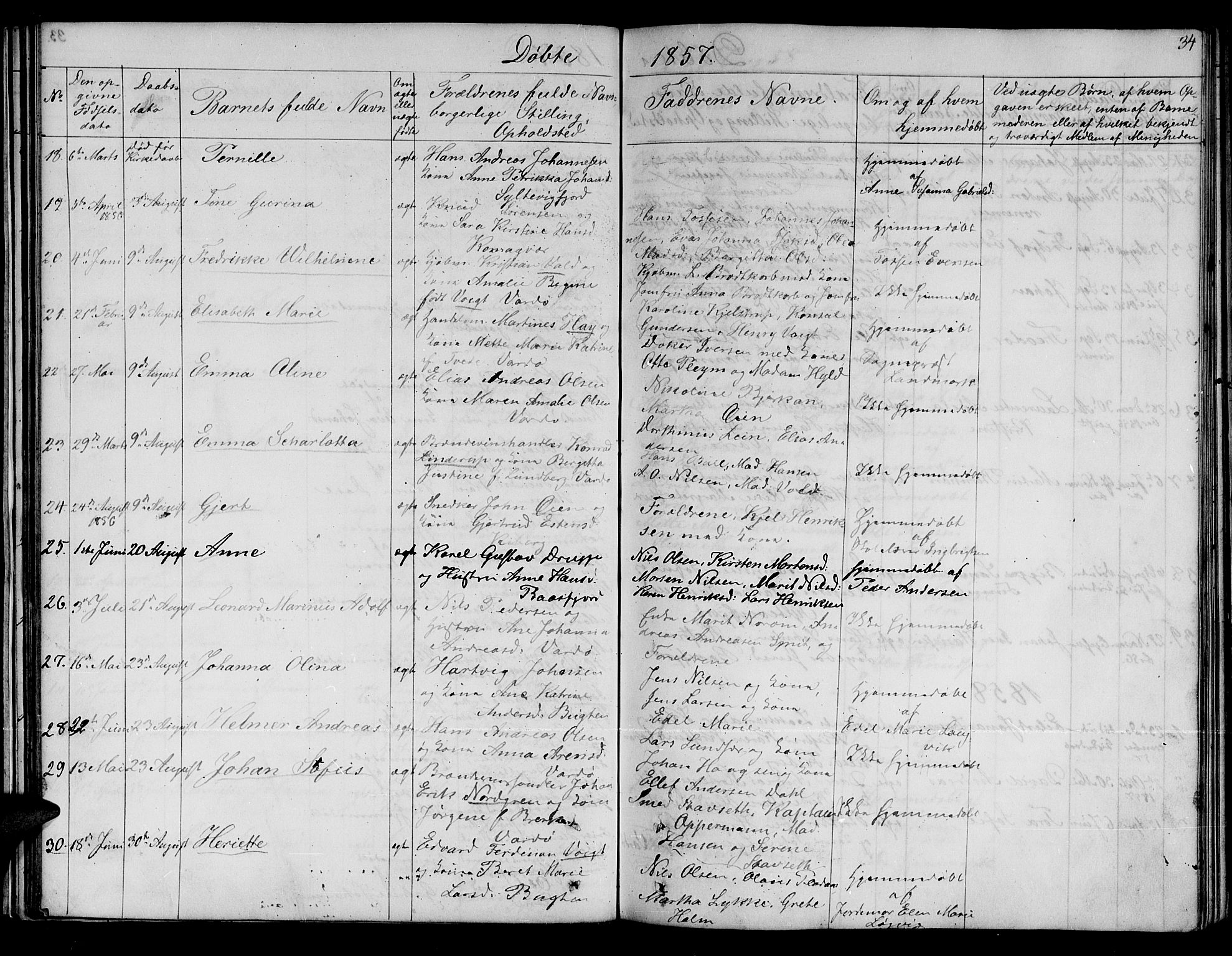 Vardø sokneprestkontor, AV/SATØ-S-1332/H/Hb/L0001klokker: Parish register (copy) no. 1, 1844-1861, p. 34