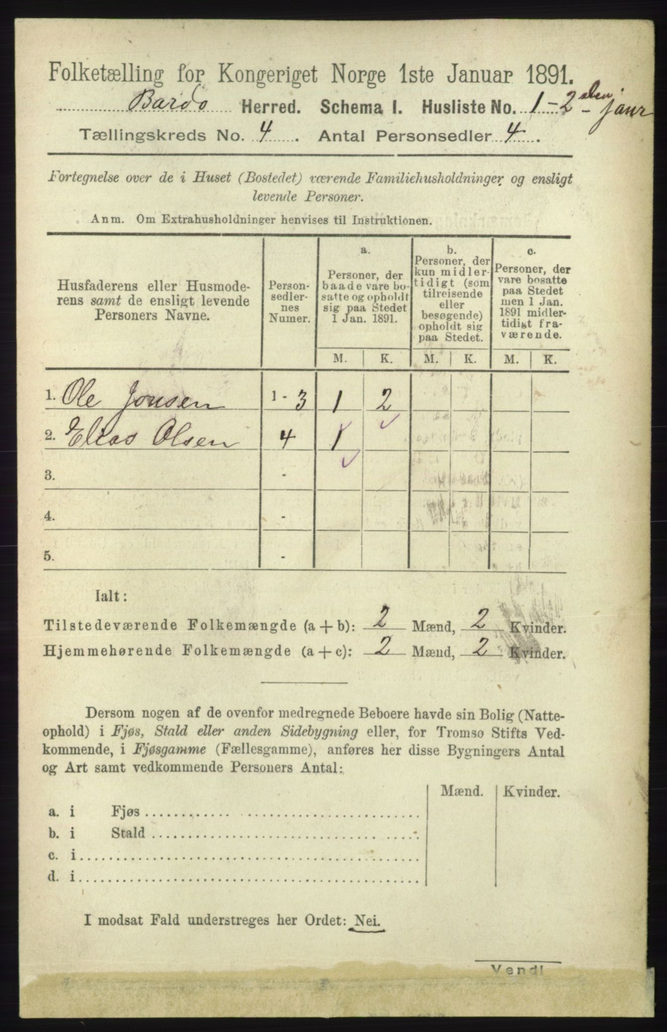 RA, 1891 census for 1922 Bardu, 1891, p. 1276