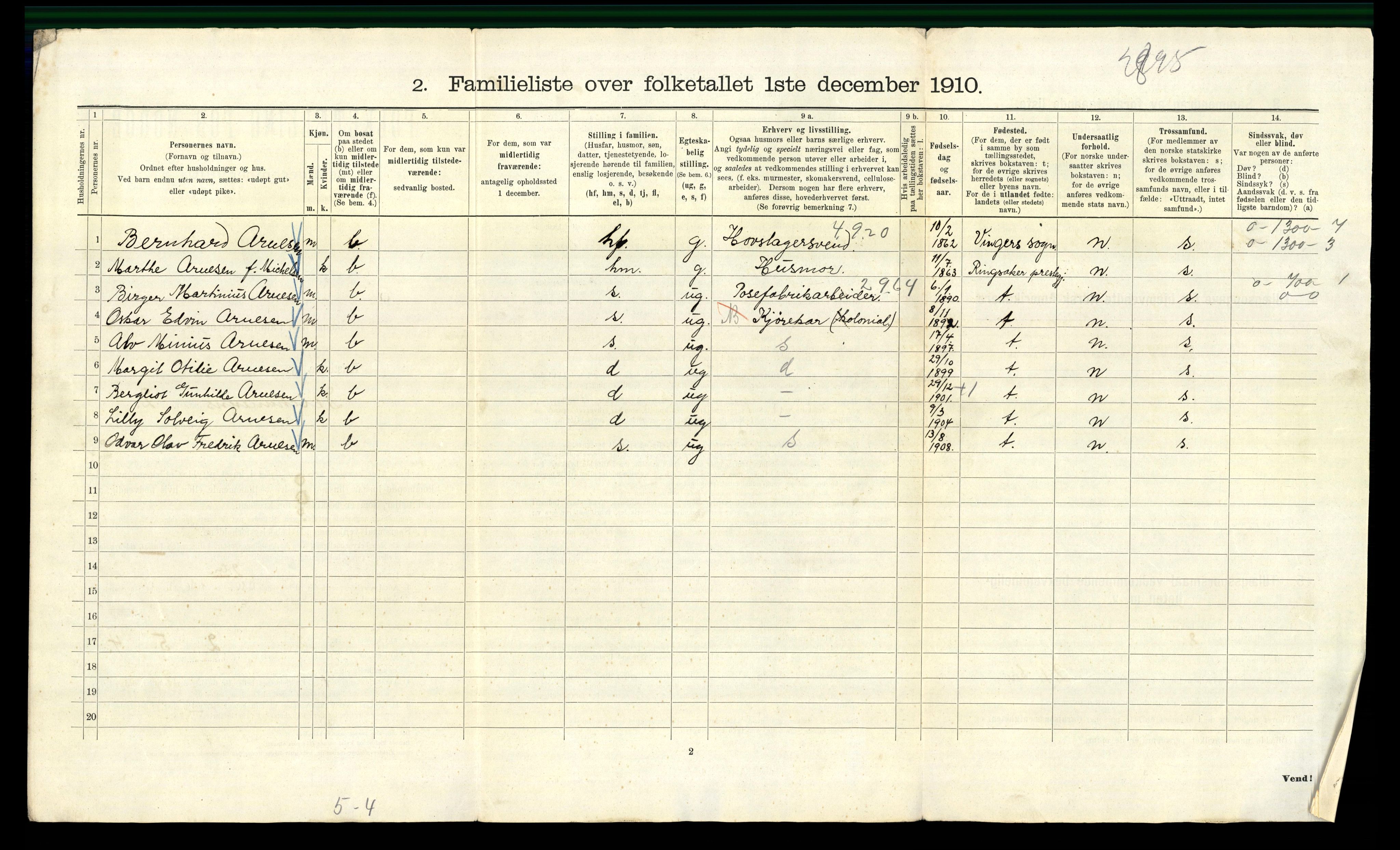 RA, 1910 census for Kristiania, 1910, p. 16056