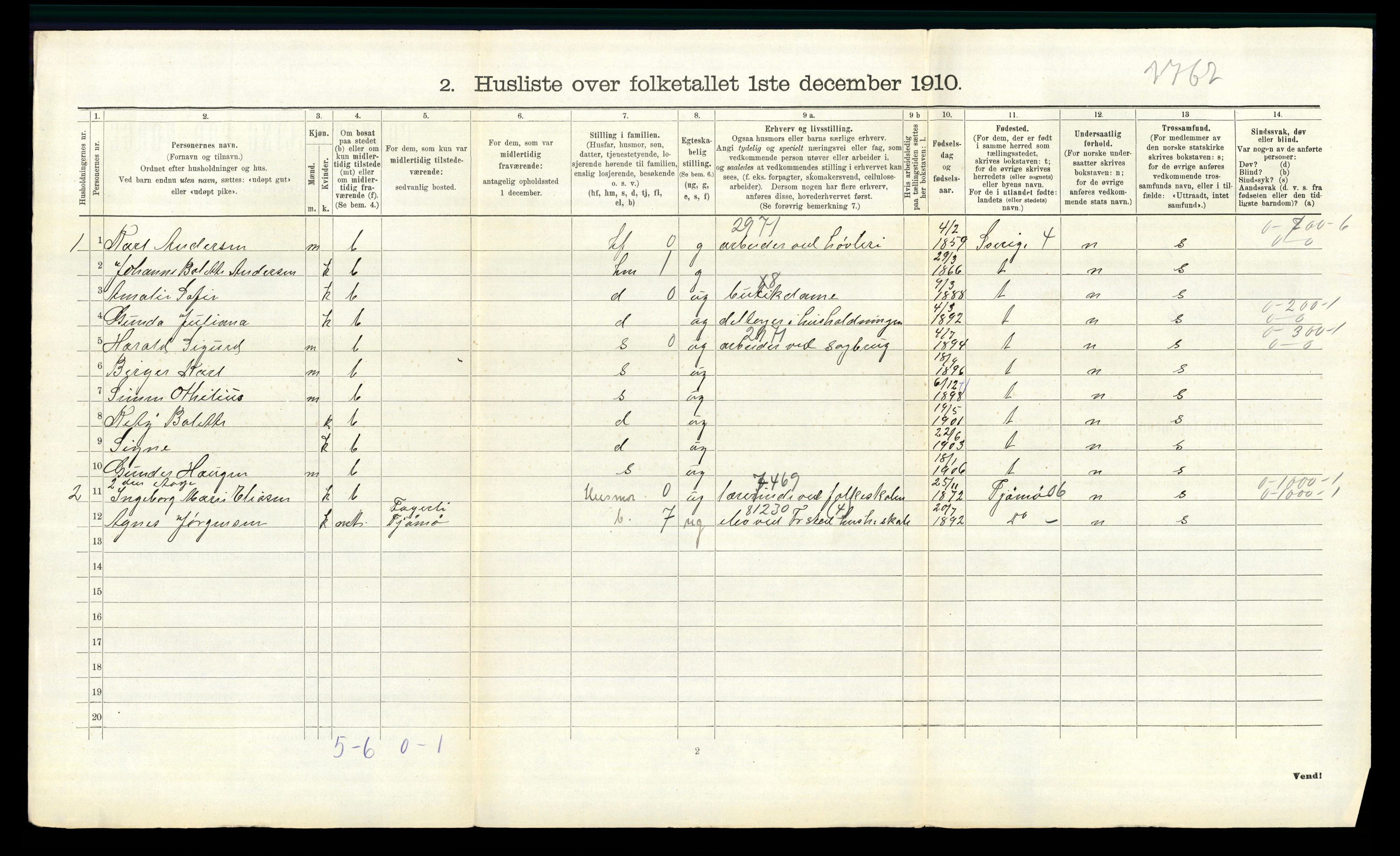 RA, 1910 census for Borge, 1910, p. 183