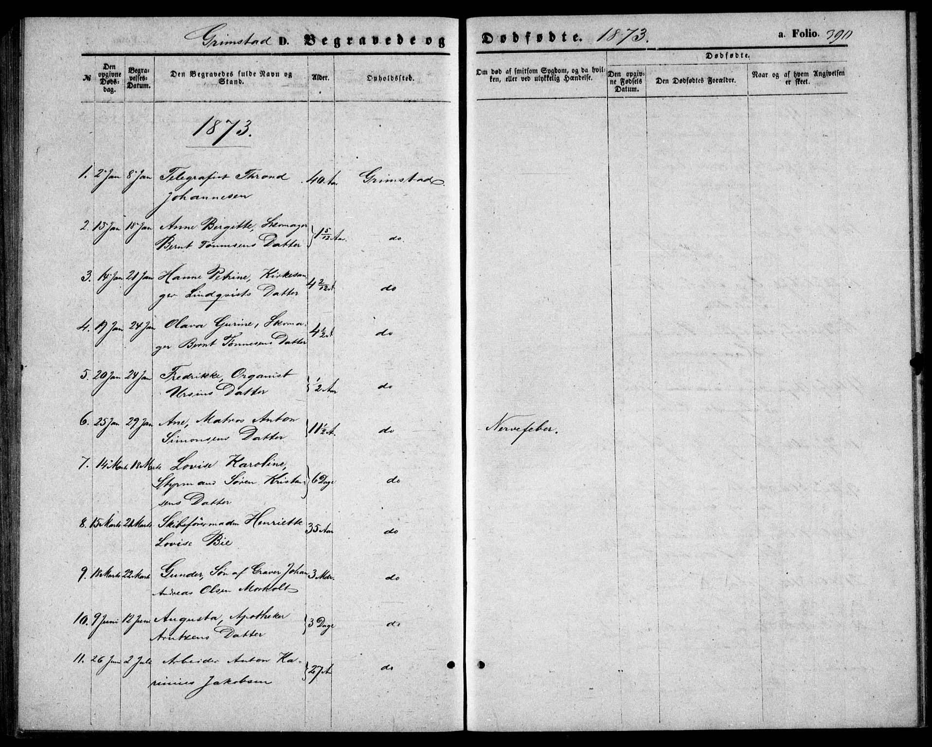 Fjære sokneprestkontor, SAK/1111-0011/F/Fb/L0009: Parish register (copy) no. B 9, 1867-1870, p. 390