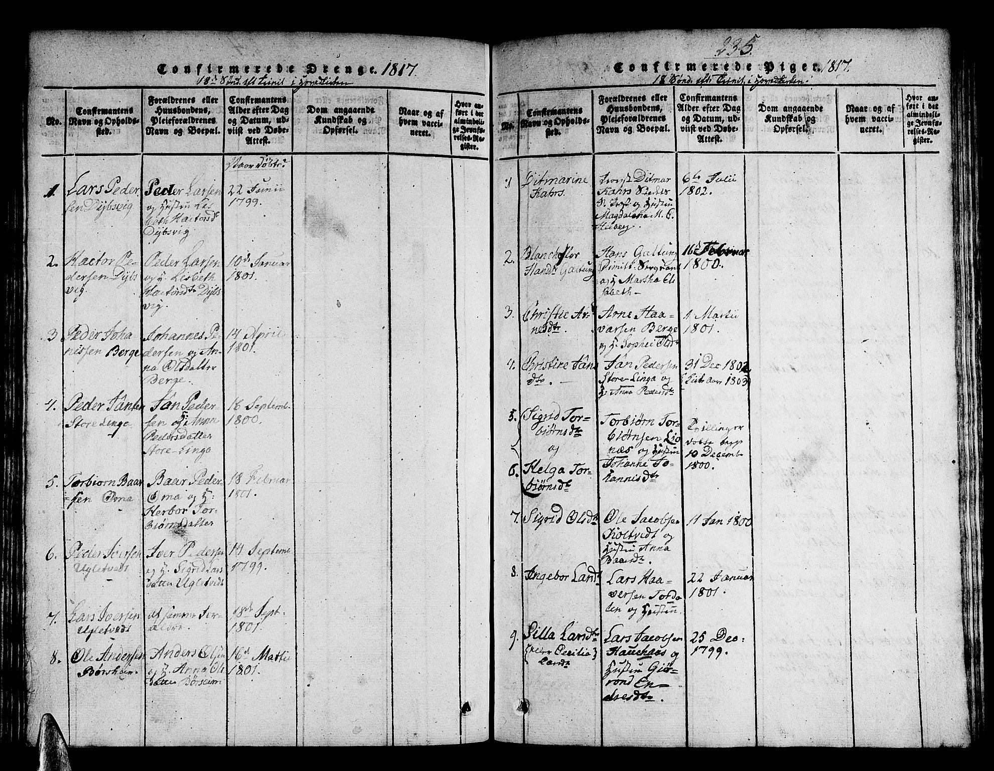 Strandebarm sokneprestembete, SAB/A-78401/H/Haa: Parish register (official) no. A 5, 1816-1826, p. 235