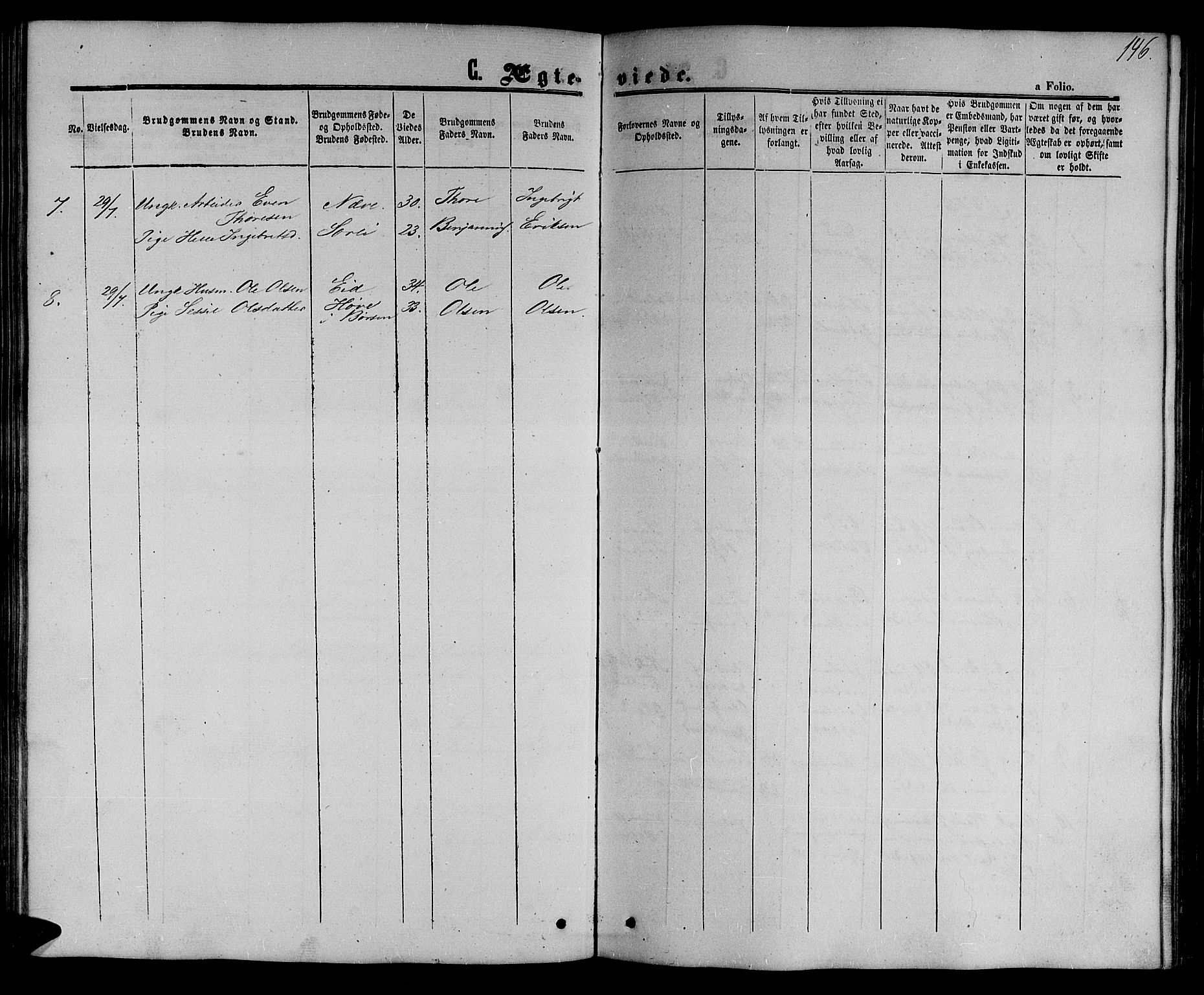 Ministerialprotokoller, klokkerbøker og fødselsregistre - Sør-Trøndelag, SAT/A-1456/694/L1131: Parish register (copy) no. 694C03, 1858-1886, p. 146