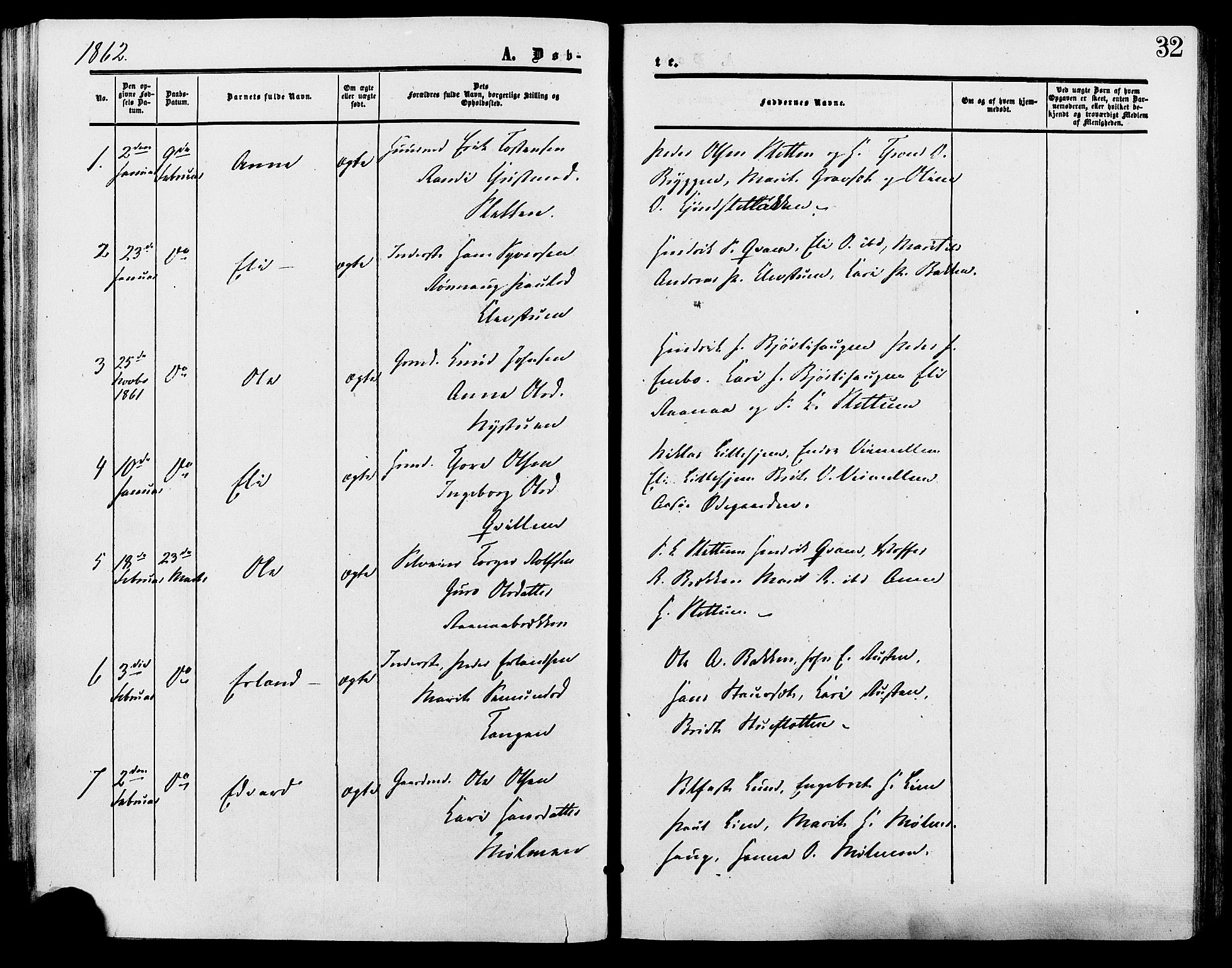 Lesja prestekontor, SAH/PREST-068/H/Ha/Haa/L0009: Parish register (official) no. 9, 1854-1889, p. 32