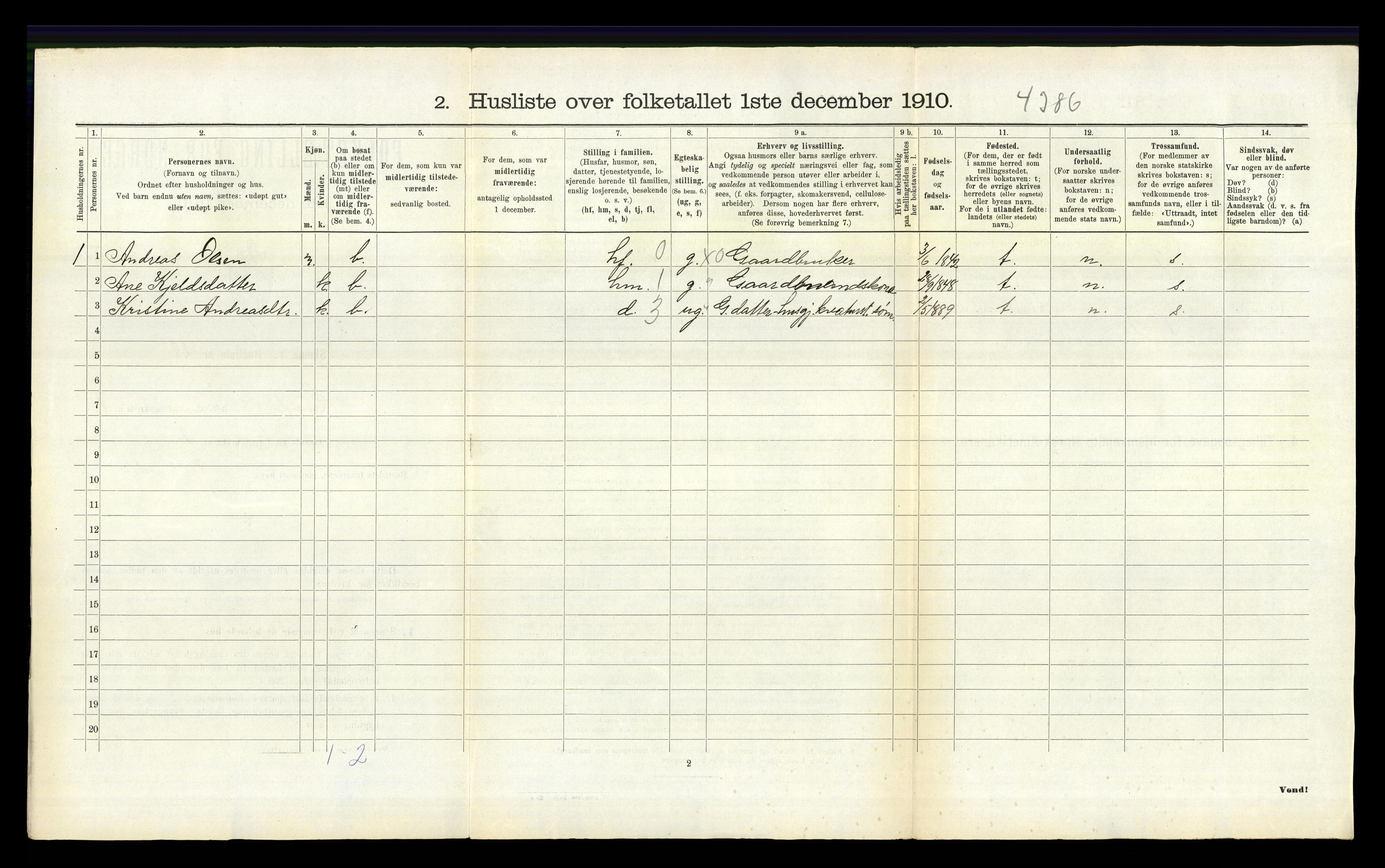 RA, 1910 census for Lund, 1910, p. 83