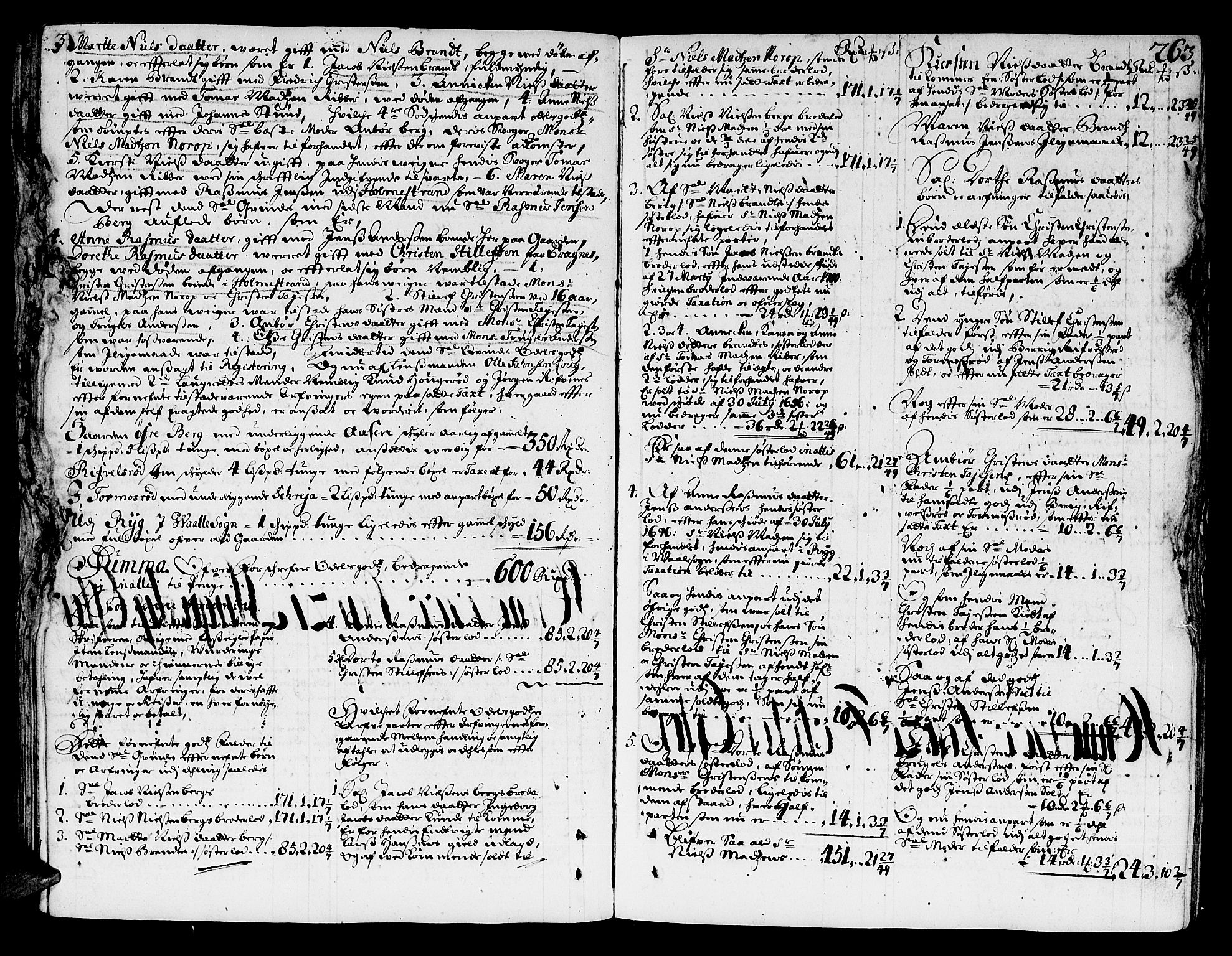 Nordre Jarlsberg sorenskriveri, AV/SAKO-A-80/H/Hc/L0004: Skifteprotokoll, 1696-1701, p. 262b-263a