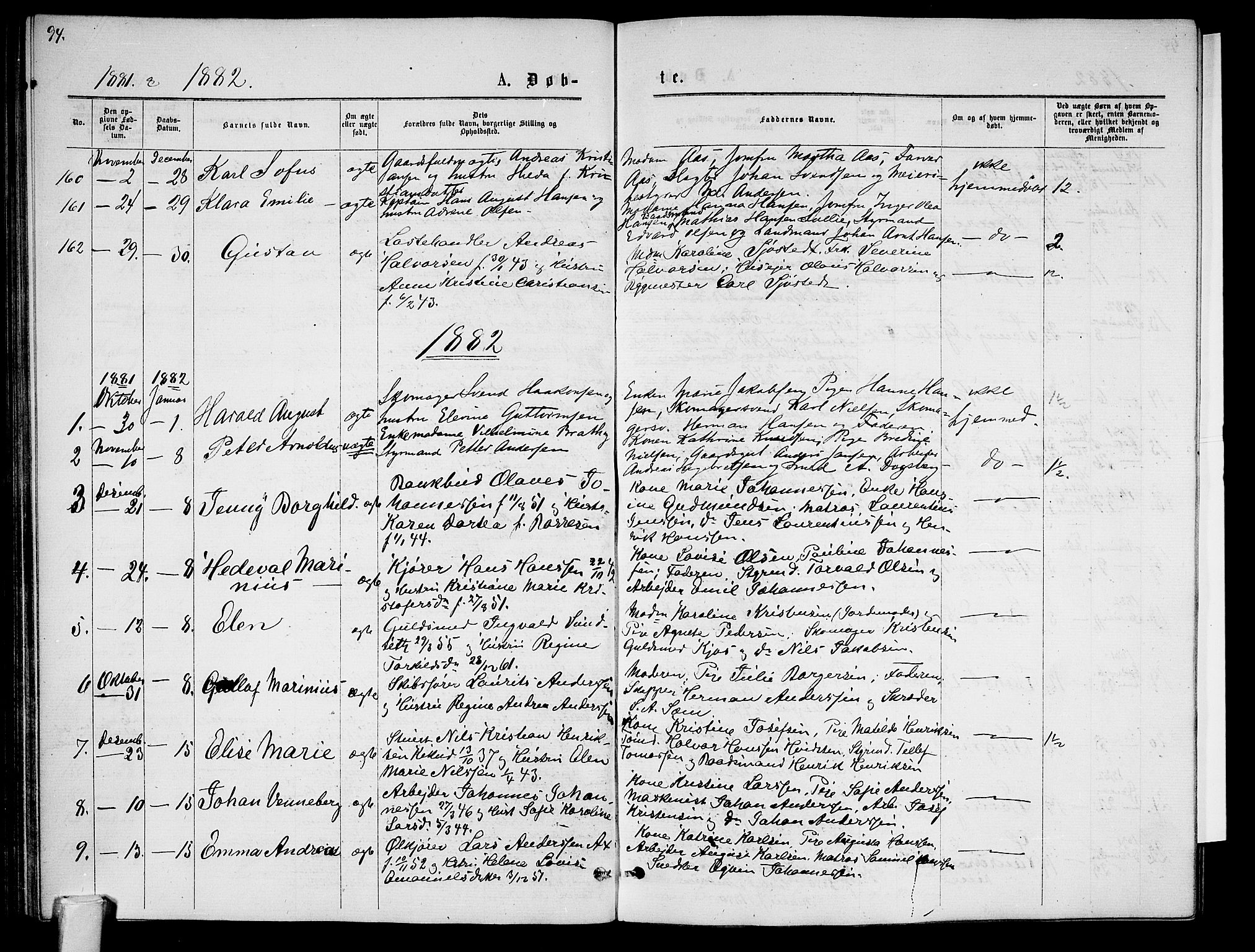 Tønsberg kirkebøker, AV/SAKO-A-330/G/Ga/L0005: Parish register (copy) no. 5, 1875-1885, p. 94