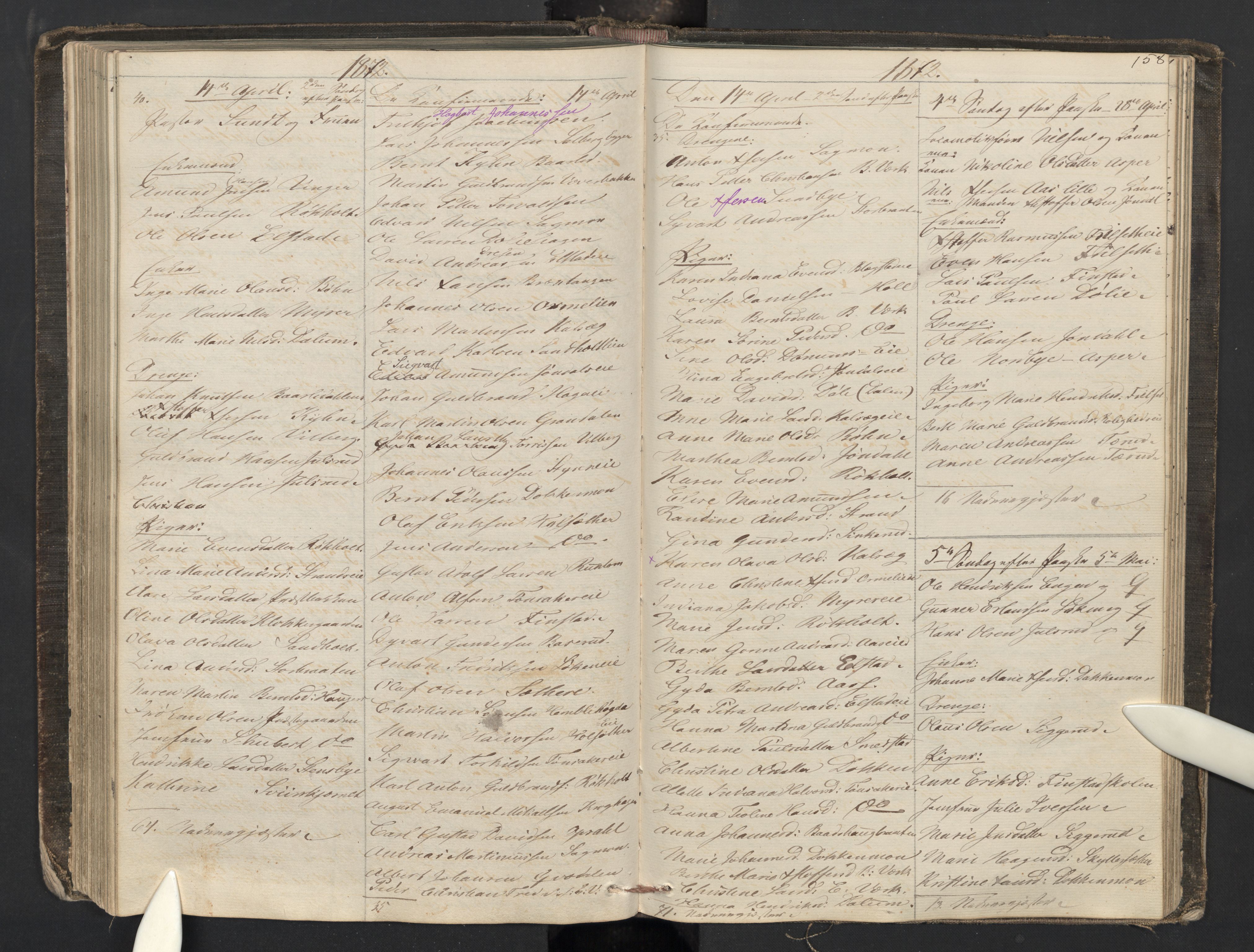 Eidsvoll prestekontor Kirkebøker, SAO/A-10888/M/Ma/L0004: Communicants register no. I 4, 1853-1880, p. 158