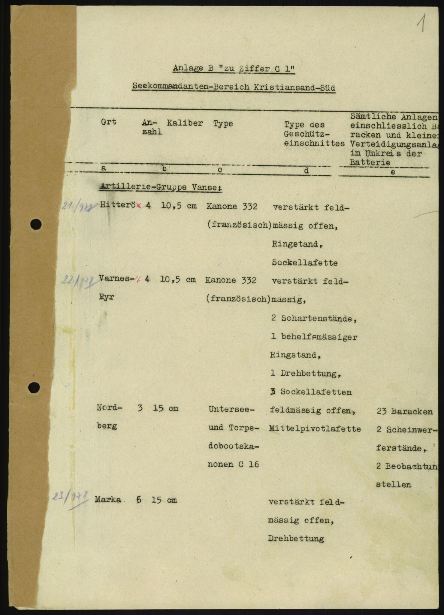 Forsvaret, Generalinspektør og sjefen for Kystartilleriet, RA/RAFA-2045/F/Fa/L0016: Tyske oversiktskarter over festningsanlegg, 1940-1945, p. 107