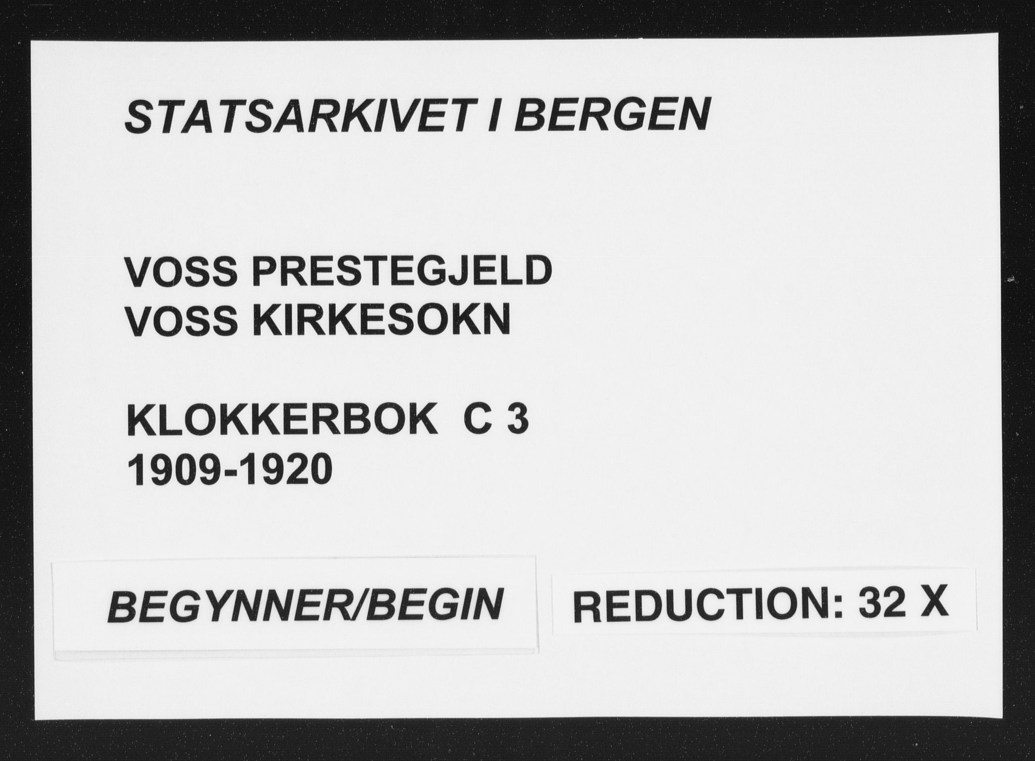 Voss sokneprestembete, SAB/A-79001/H/Hab: Parish register (copy) no. C 3, 1909-1920
