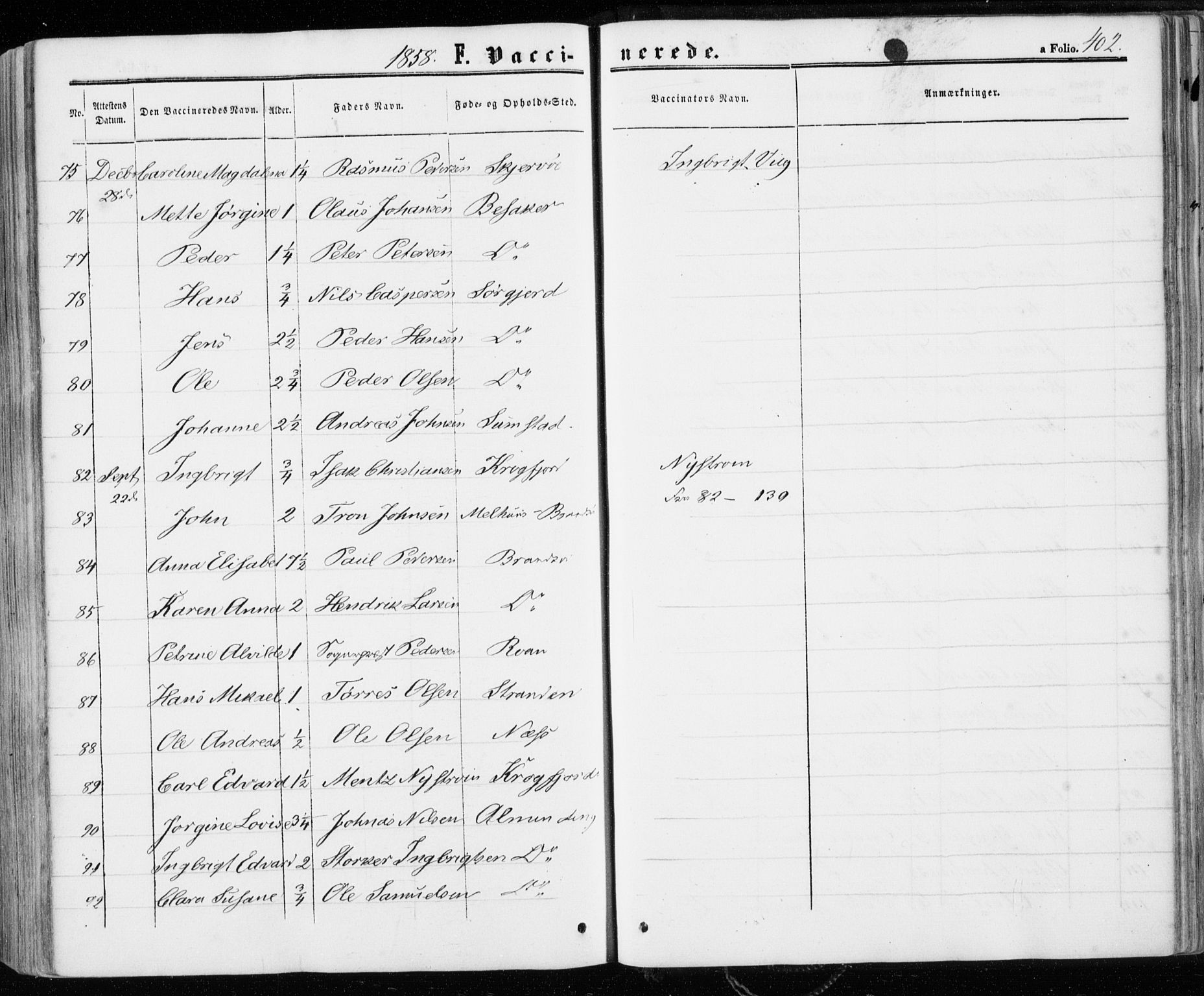 Ministerialprotokoller, klokkerbøker og fødselsregistre - Sør-Trøndelag, AV/SAT-A-1456/657/L0705: Parish register (official) no. 657A06, 1858-1867, p. 402