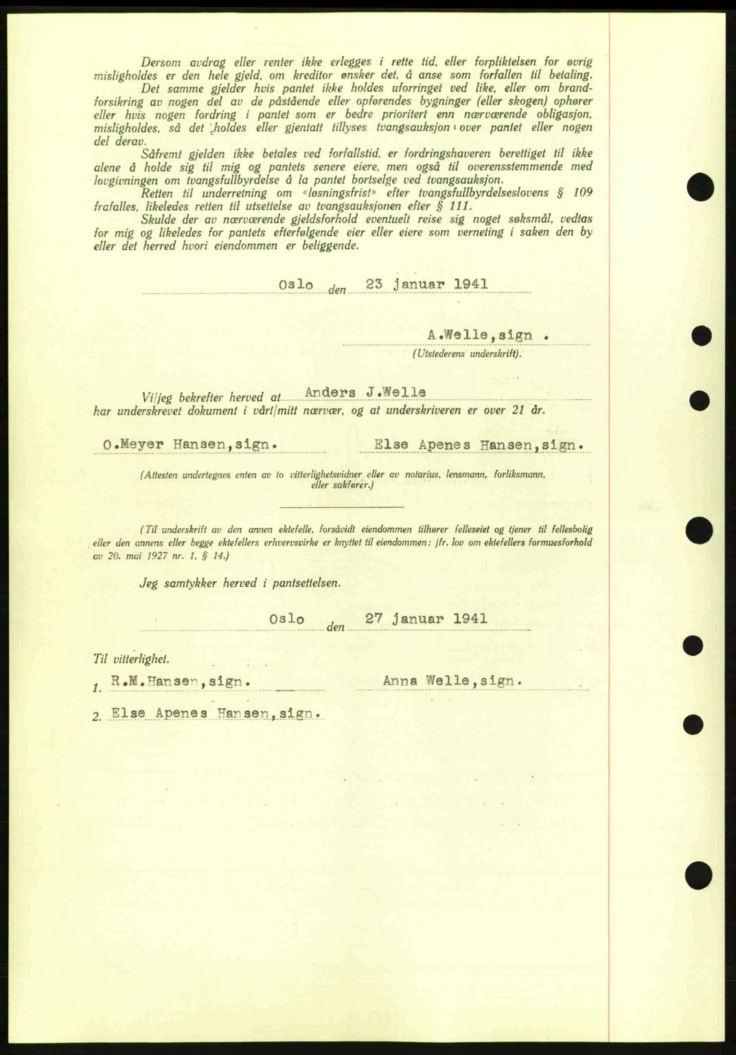 Moss sorenskriveri, SAO/A-10168: Mortgage book no. B10, 1940-1941, Diary no: : 211/1941