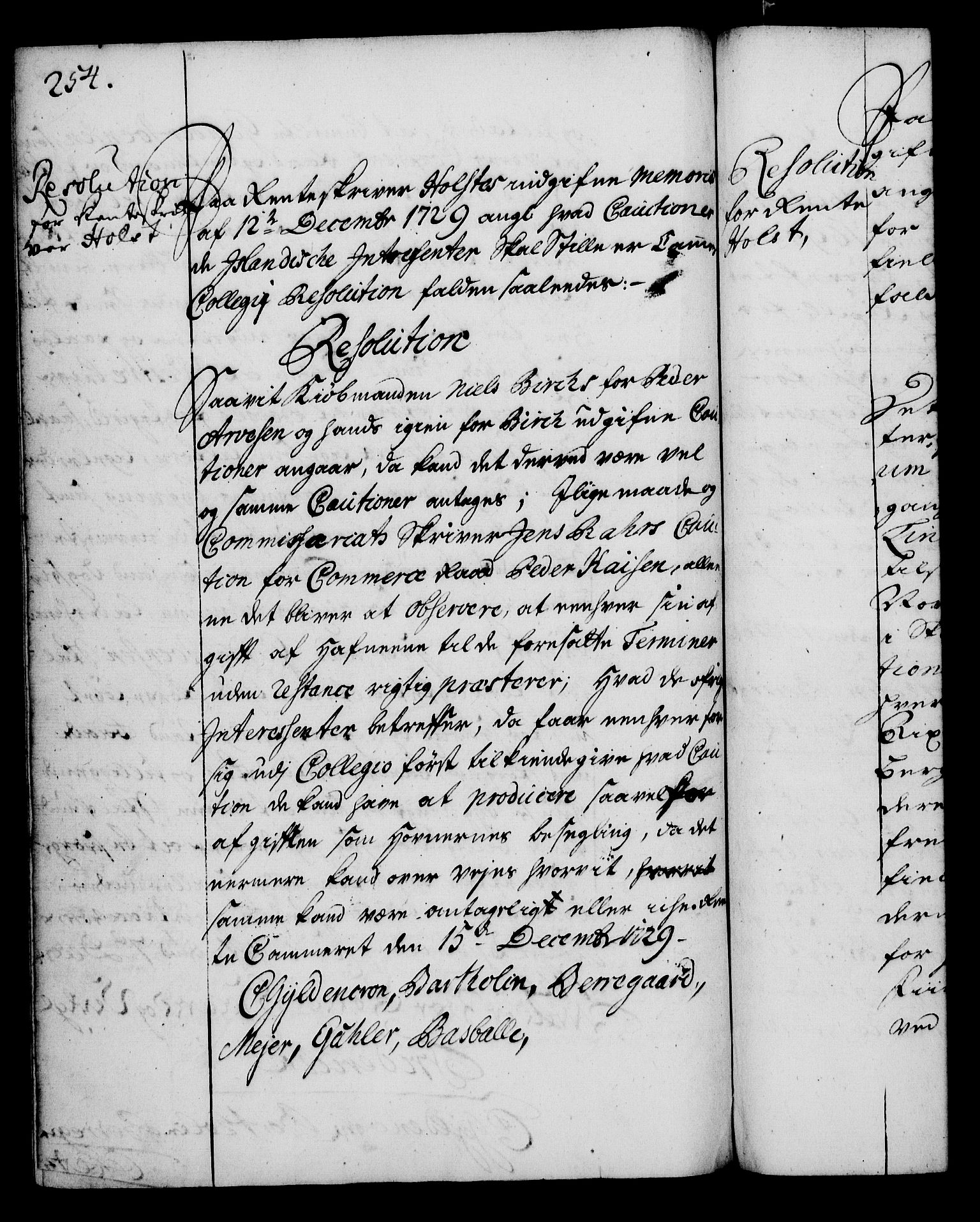 Rentekammeret, Kammerkanselliet, RA/EA-3111/G/Gg/Gga/L0003: Norsk ekspedisjonsprotokoll med register (merket RK 53.3), 1727-1734, p. 254