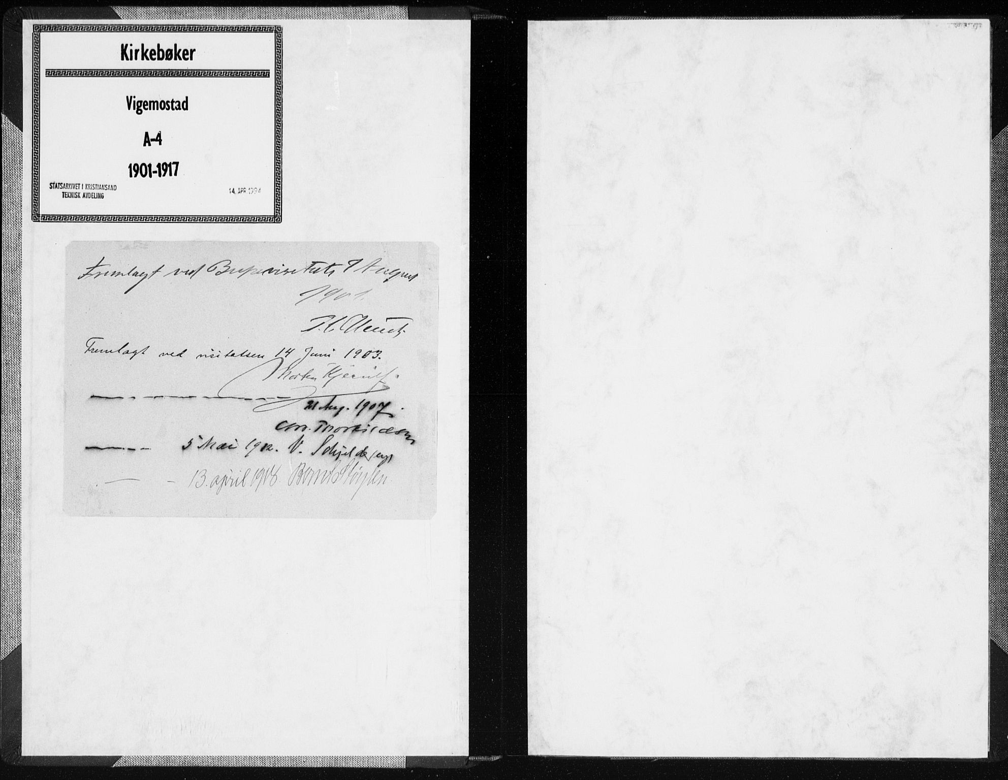 Nord-Audnedal sokneprestkontor, AV/SAK-1111-0032/F/Fa/Fab/L0004: Parish register (official) no. A 4, 1901-1917