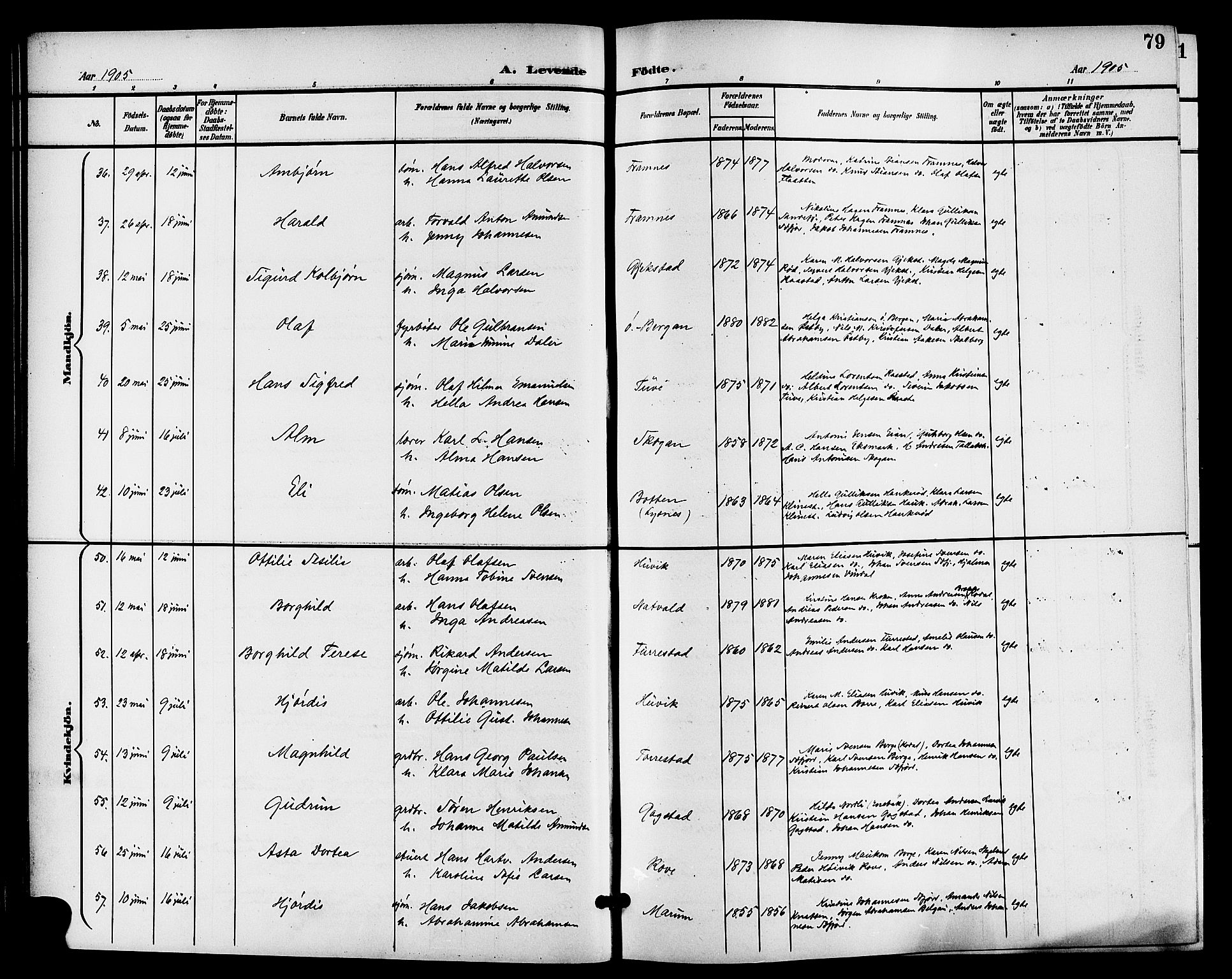 Sandar kirkebøker, AV/SAKO-A-243/G/Ga/L0002: Parish register (copy) no. 2, 1900-1915, p. 79