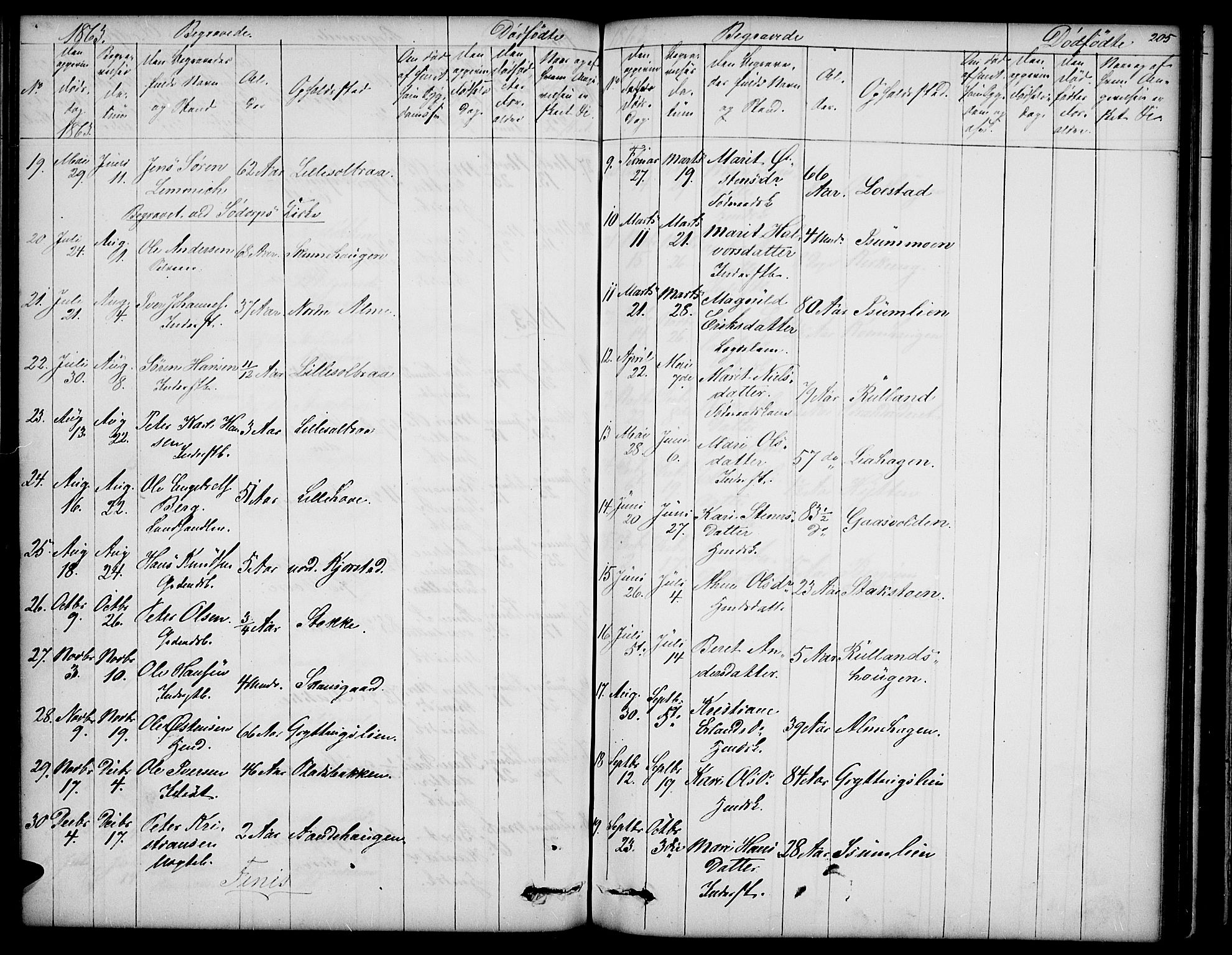 Sør-Fron prestekontor, SAH/PREST-010/H/Ha/Hab/L0001: Parish register (copy) no. 1, 1844-1863, p. 205
