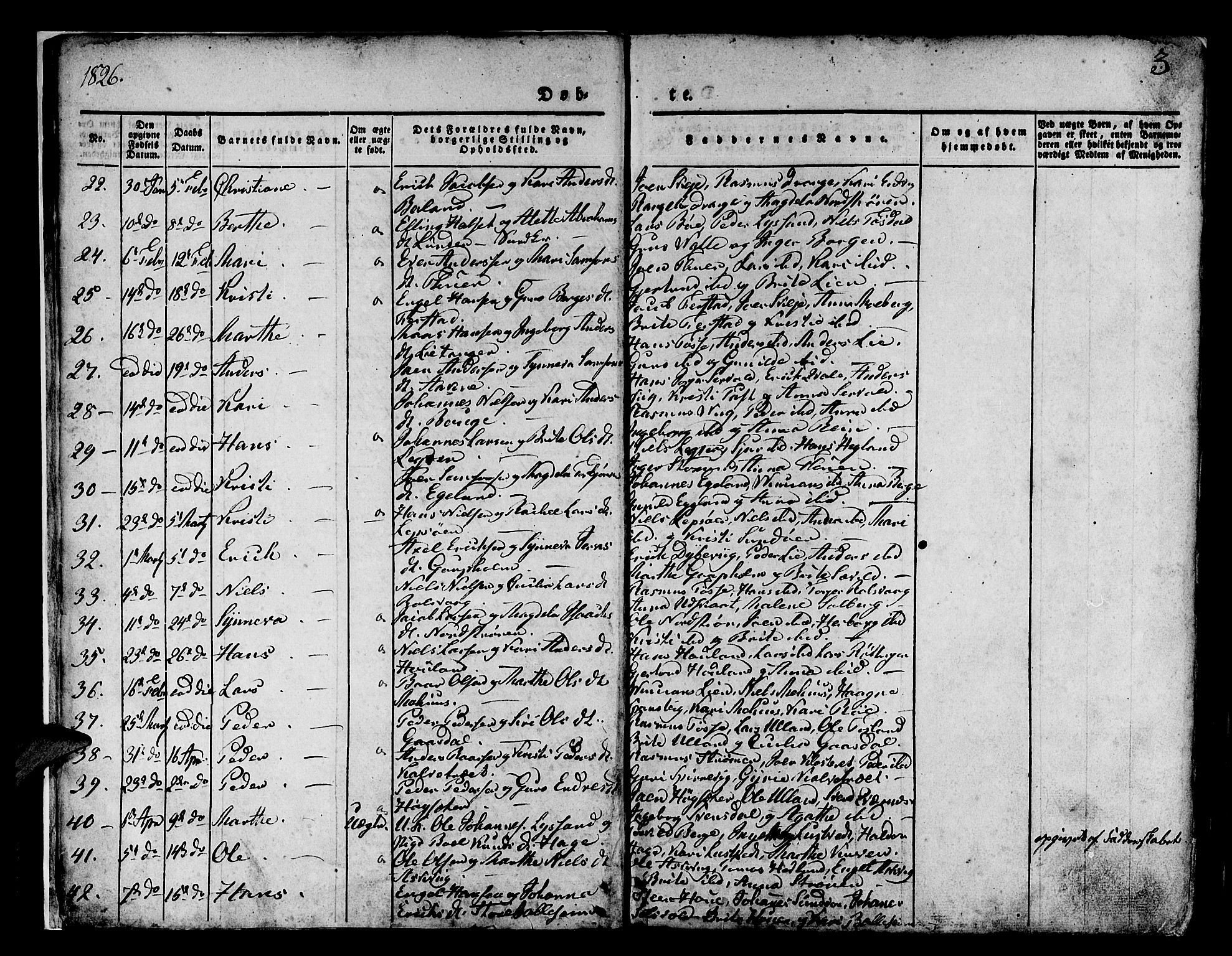 Os sokneprestembete, SAB/A-99929: Parish register (official) no. A 14, 1826-1839, p. 3