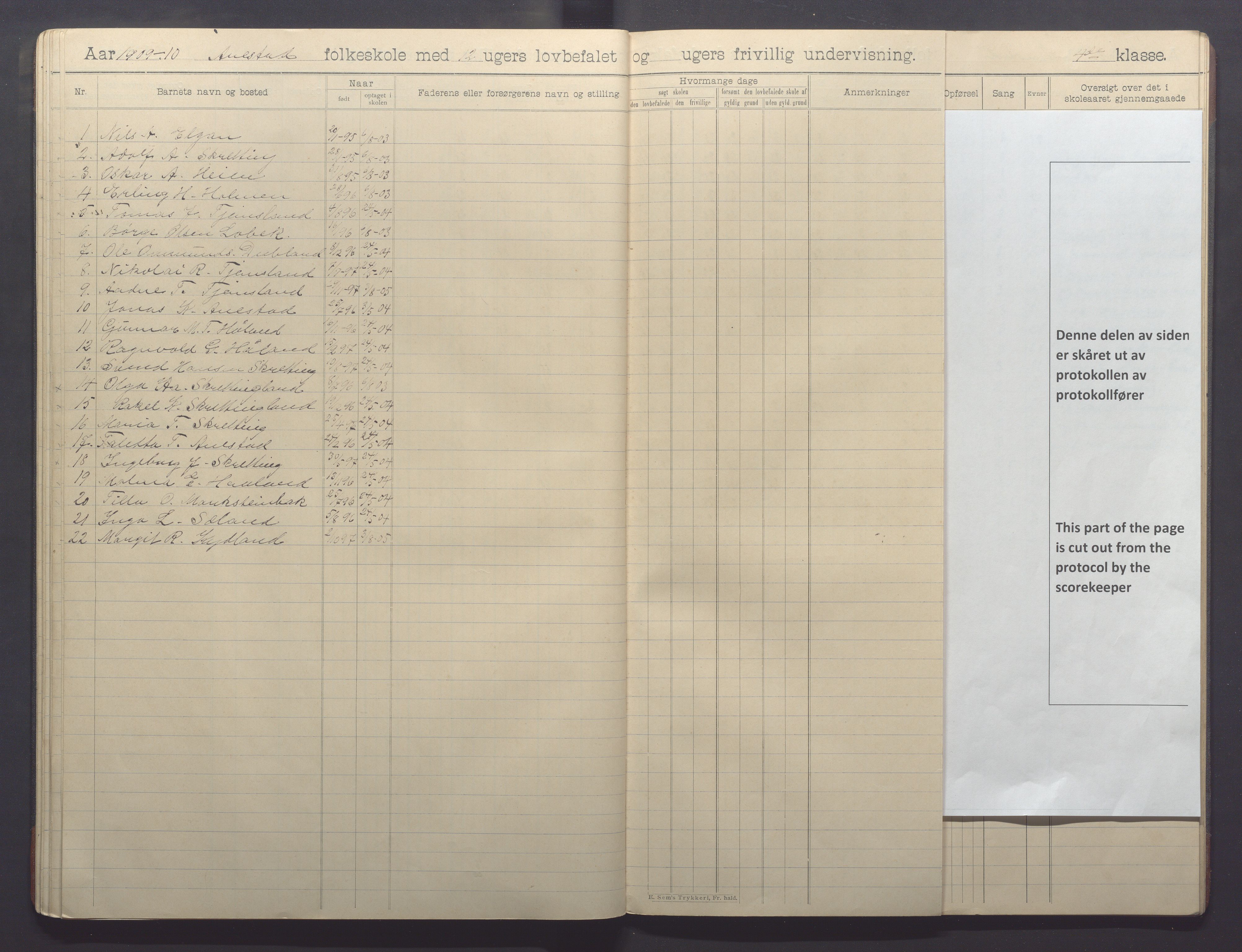 Varhaug kommune- Auestad skule, IKAR/K-100960/H/L0002: Skuleprotokoll, 1902-1915, p. 31