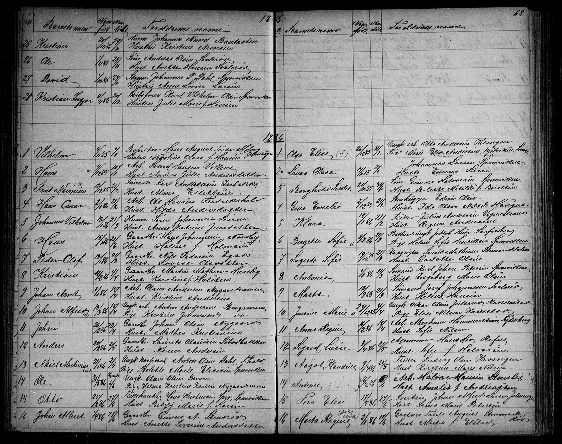 Berg prestekontor Kirkebøker, SAO/A-10902/G/Ga/L0004: Parish register (copy) no. I 4, 1867-1922, p. 68