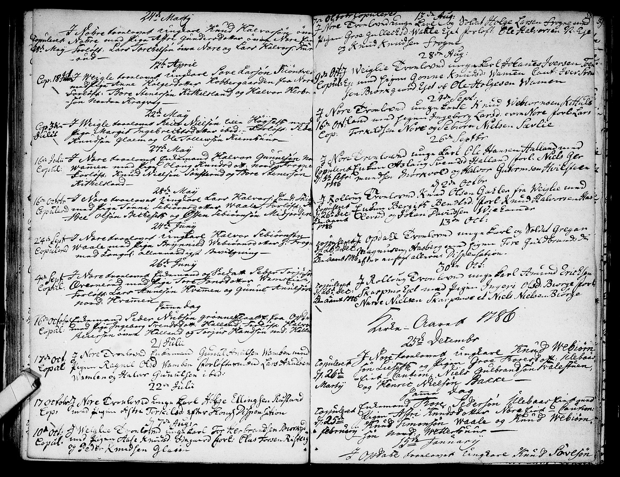 Rollag kirkebøker, SAKO/A-240/F/Fa/L0004: Parish register (official) no. I 4, 1778-1792, p. 58