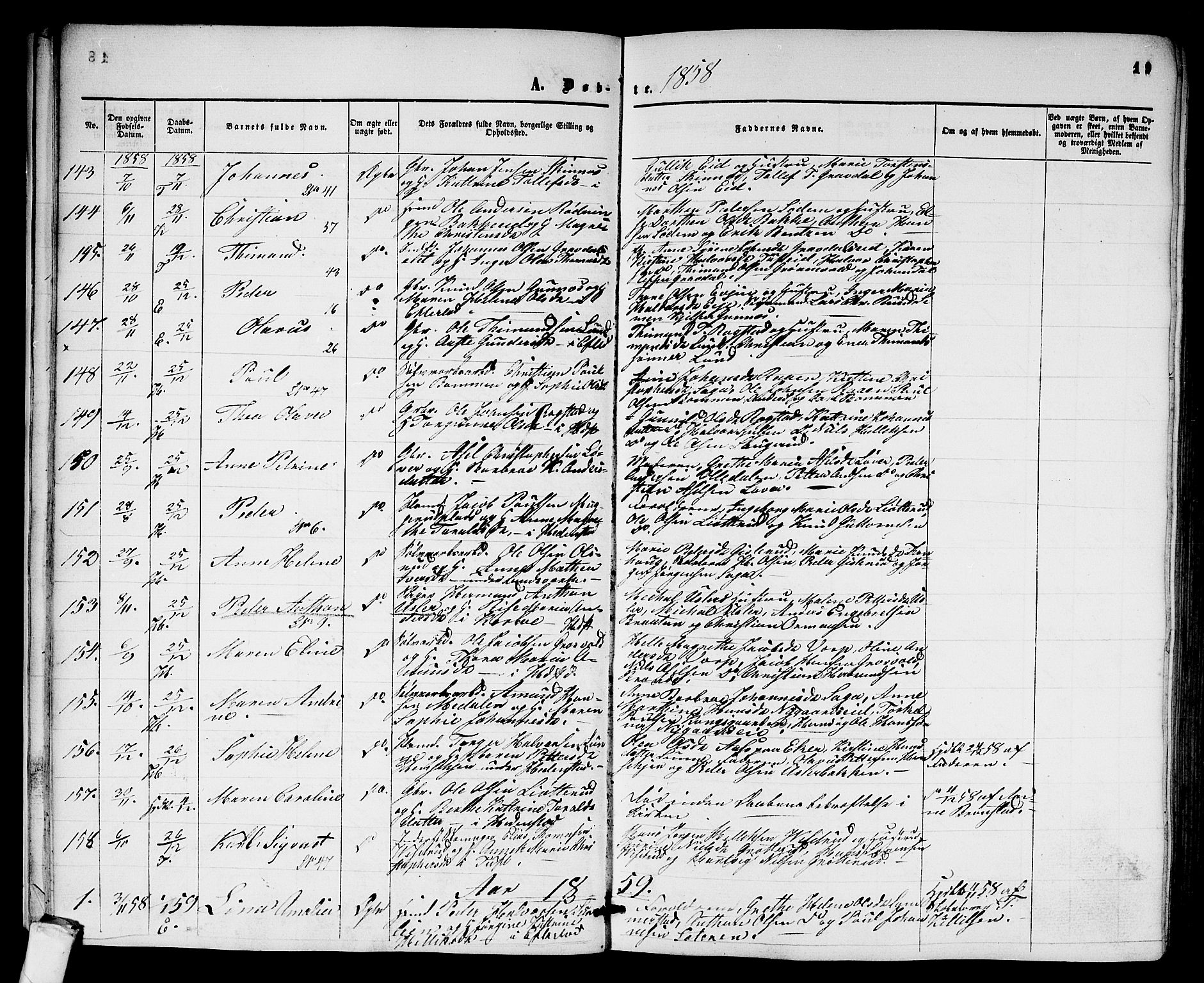 Sandsvær kirkebøker, SAKO/A-244/G/Ga/L0005: Parish register (copy) no. I 5, 1857-1873, p. 19