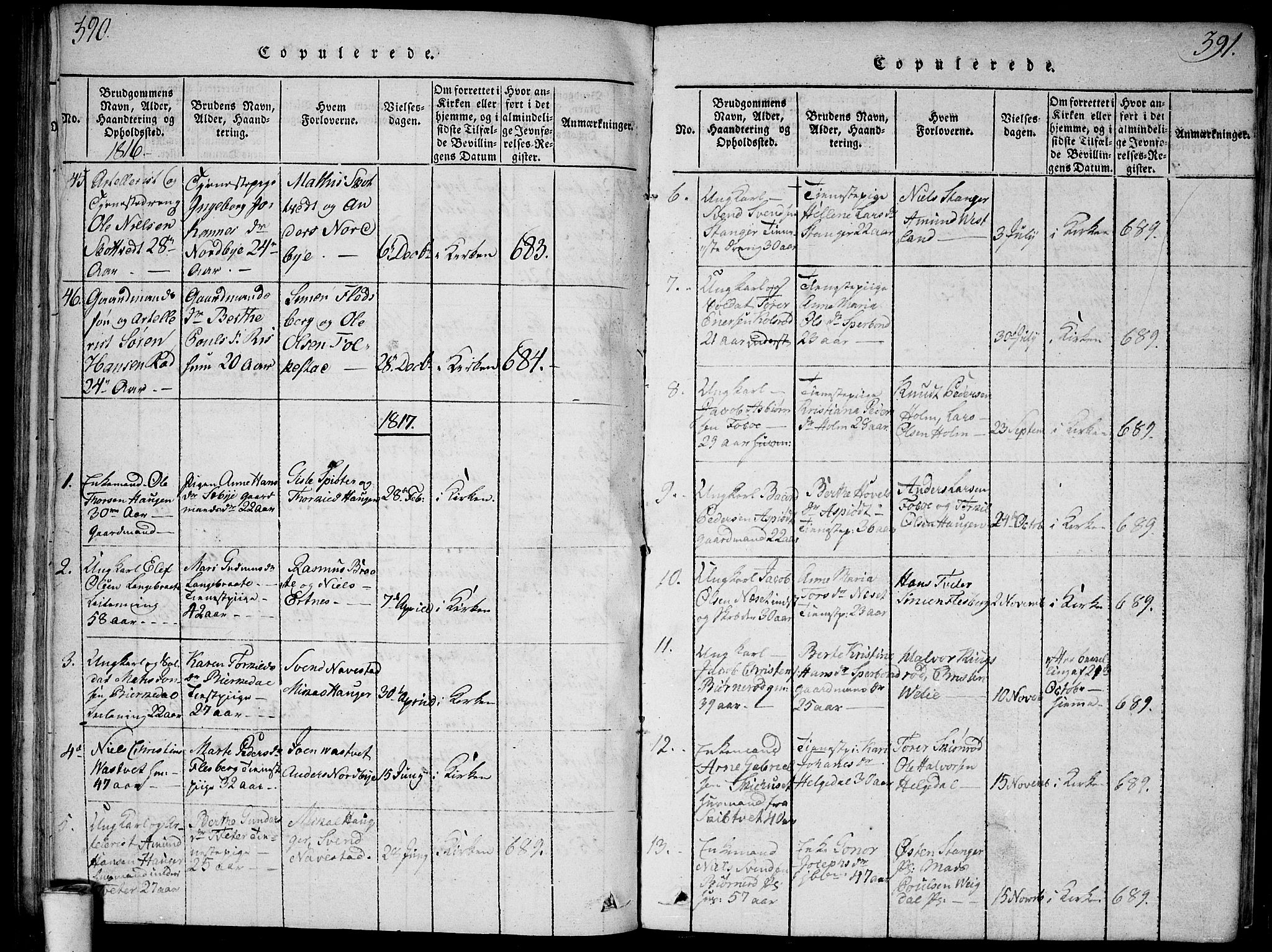 Våler prestekontor Kirkebøker, SAO/A-11083/G/Ga/L0001: Parish register (copy) no. I 1, 1815-1839, p. 390-391